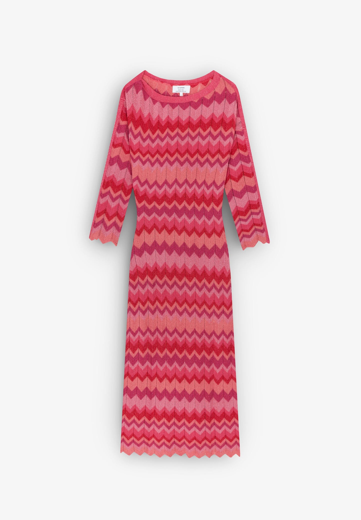 LUREX ZIGZAG KNIT MIDI DRESS