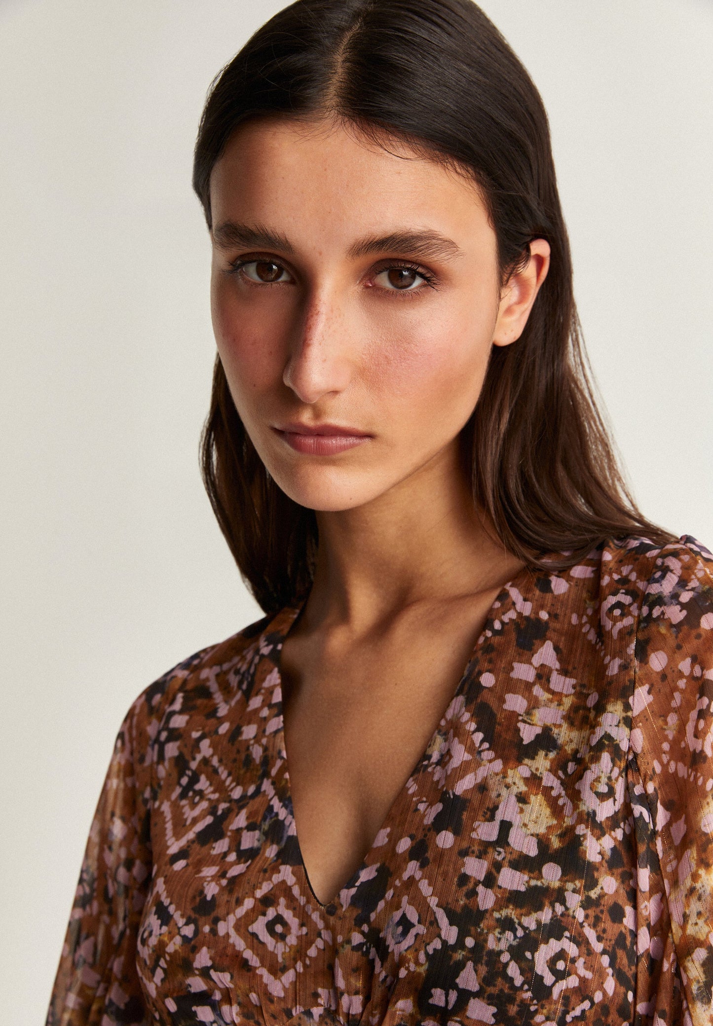 ETHNIC DRESS WITH METALLIC DETAIL