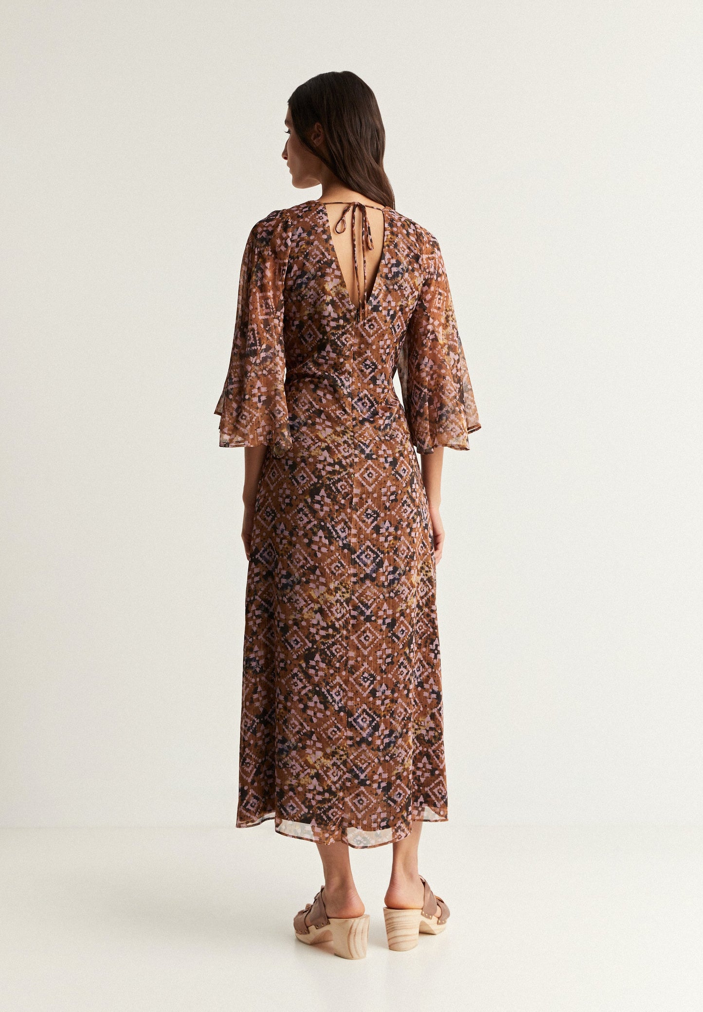 ETHNIC DRESS WITH METALLIC DETAIL