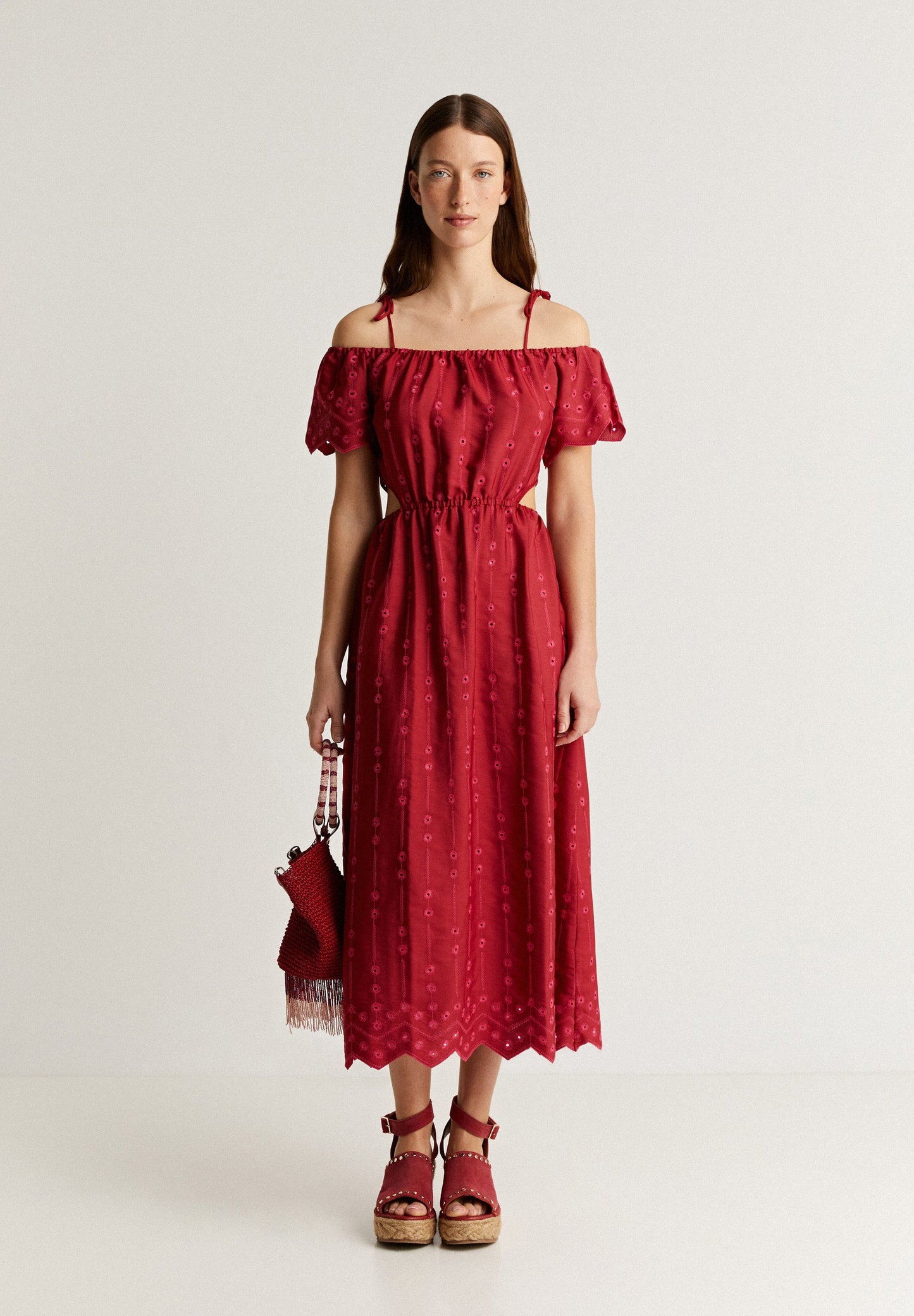 EMBROIDERED OFF-SHOULDER DRESS