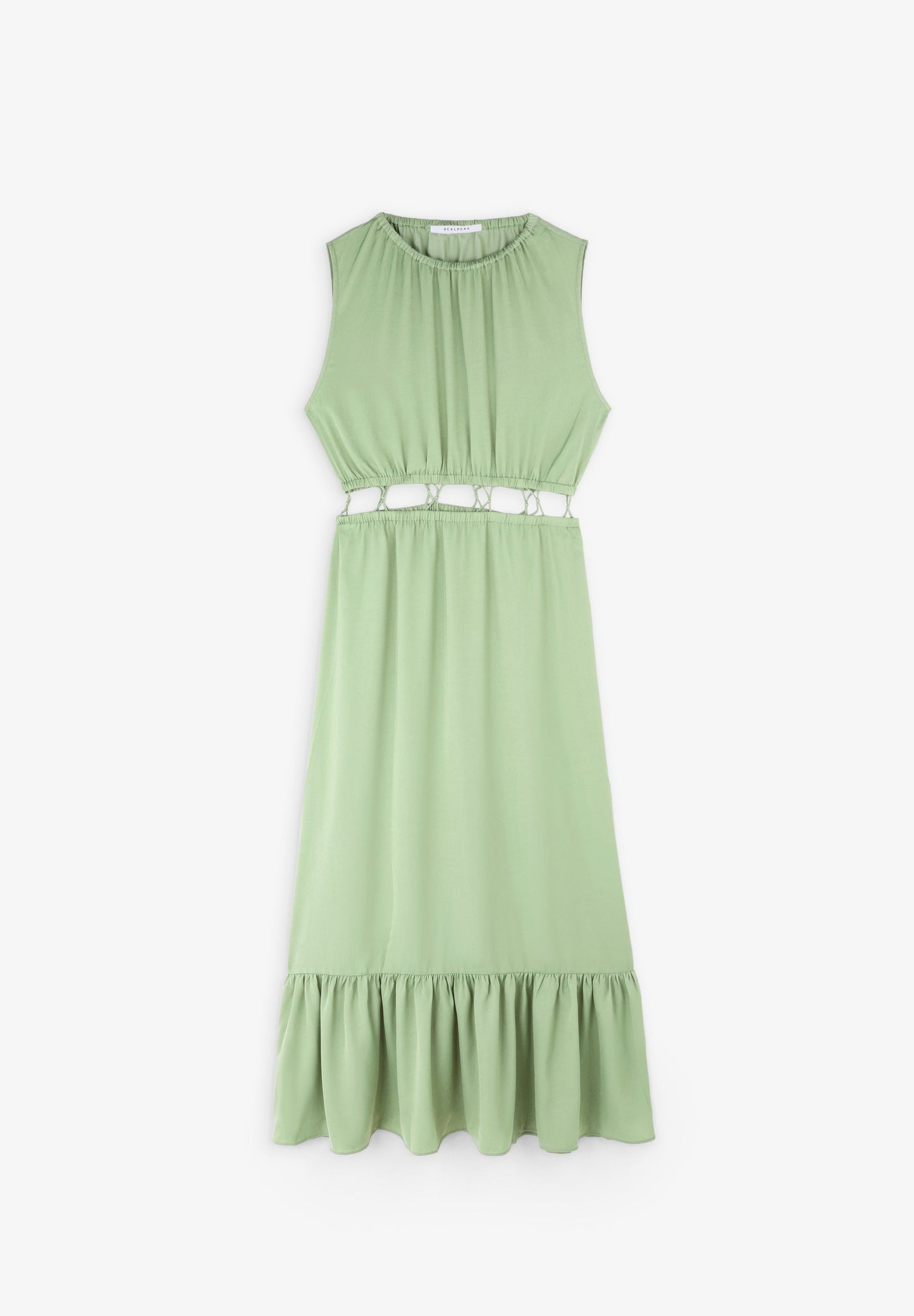 SATIN MIDI DRESS WITH WAIST OPENING