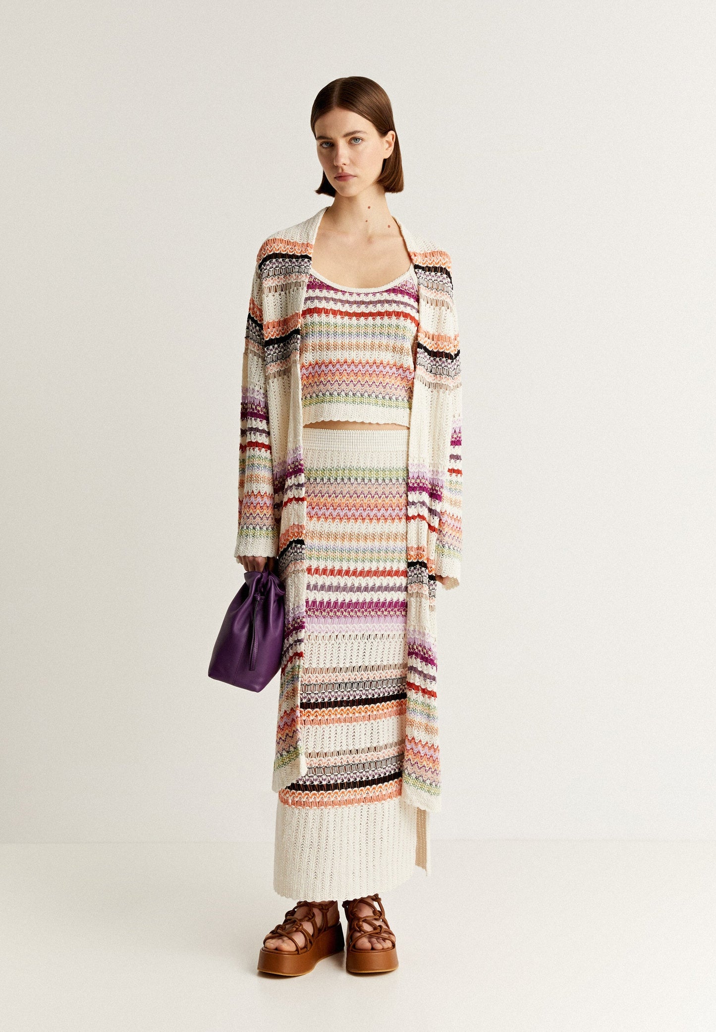 MULTICOLOURED CROCHET CARDIGAN