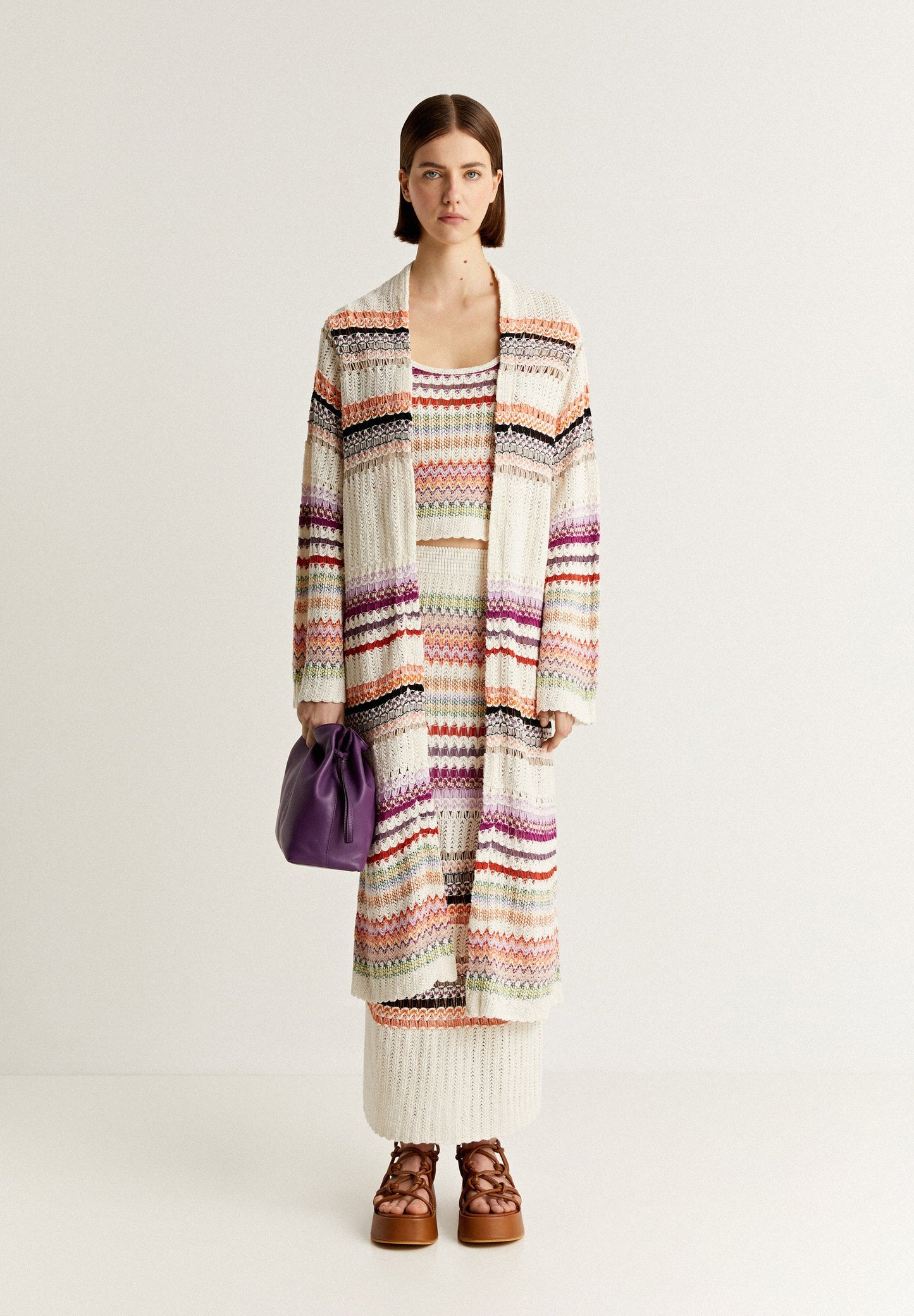 MULTICOLOURED CROCHET CARDIGAN