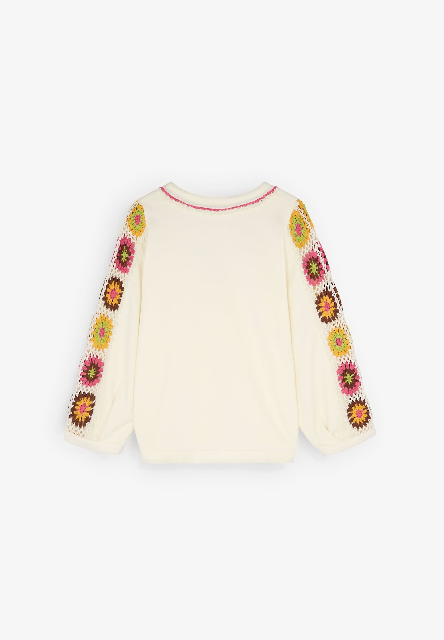 SWEATSHIRT WITH CROCHET DETAIL ON SLEEVE