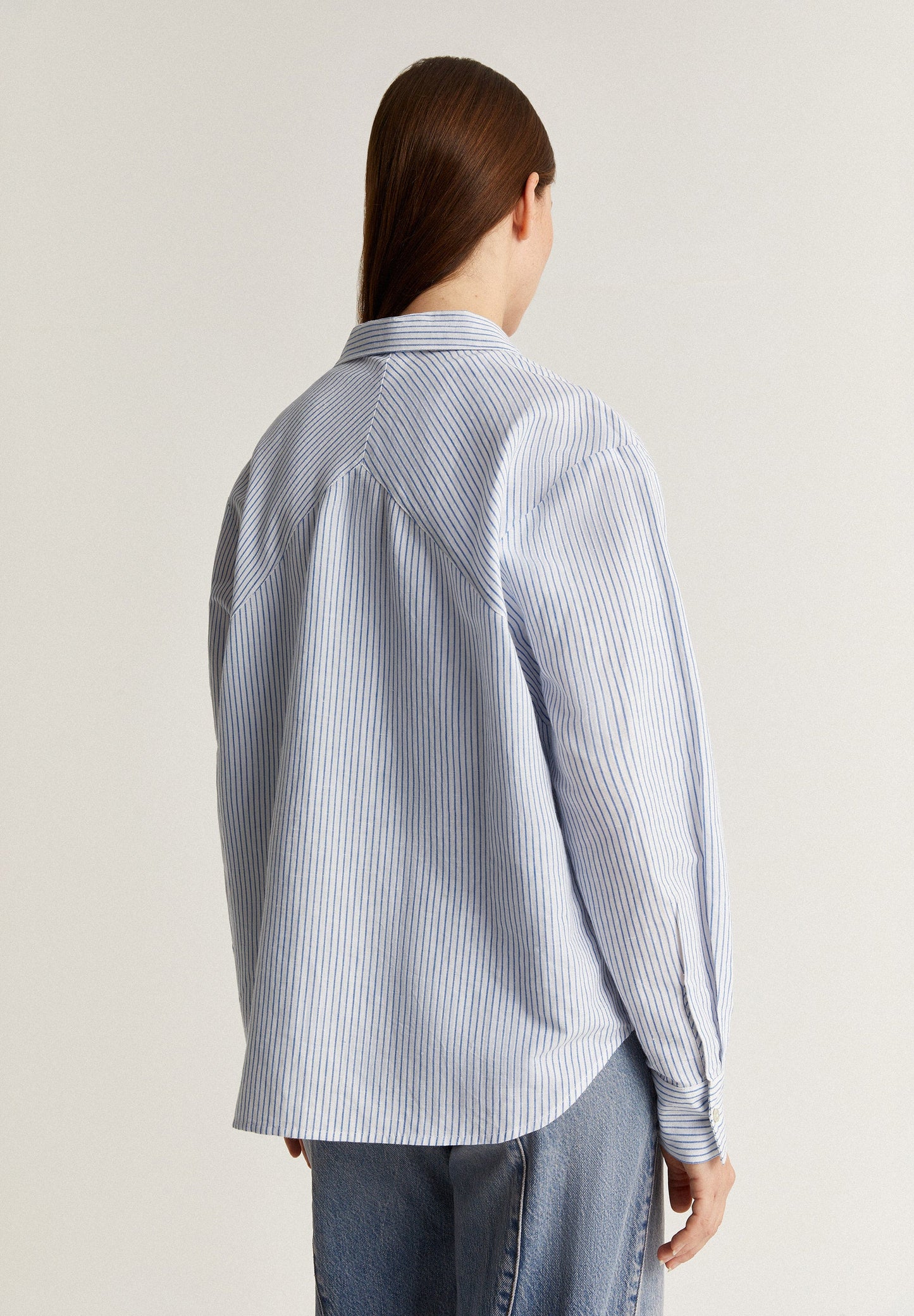 CONTRAST STRIPE LINEN SHIRT