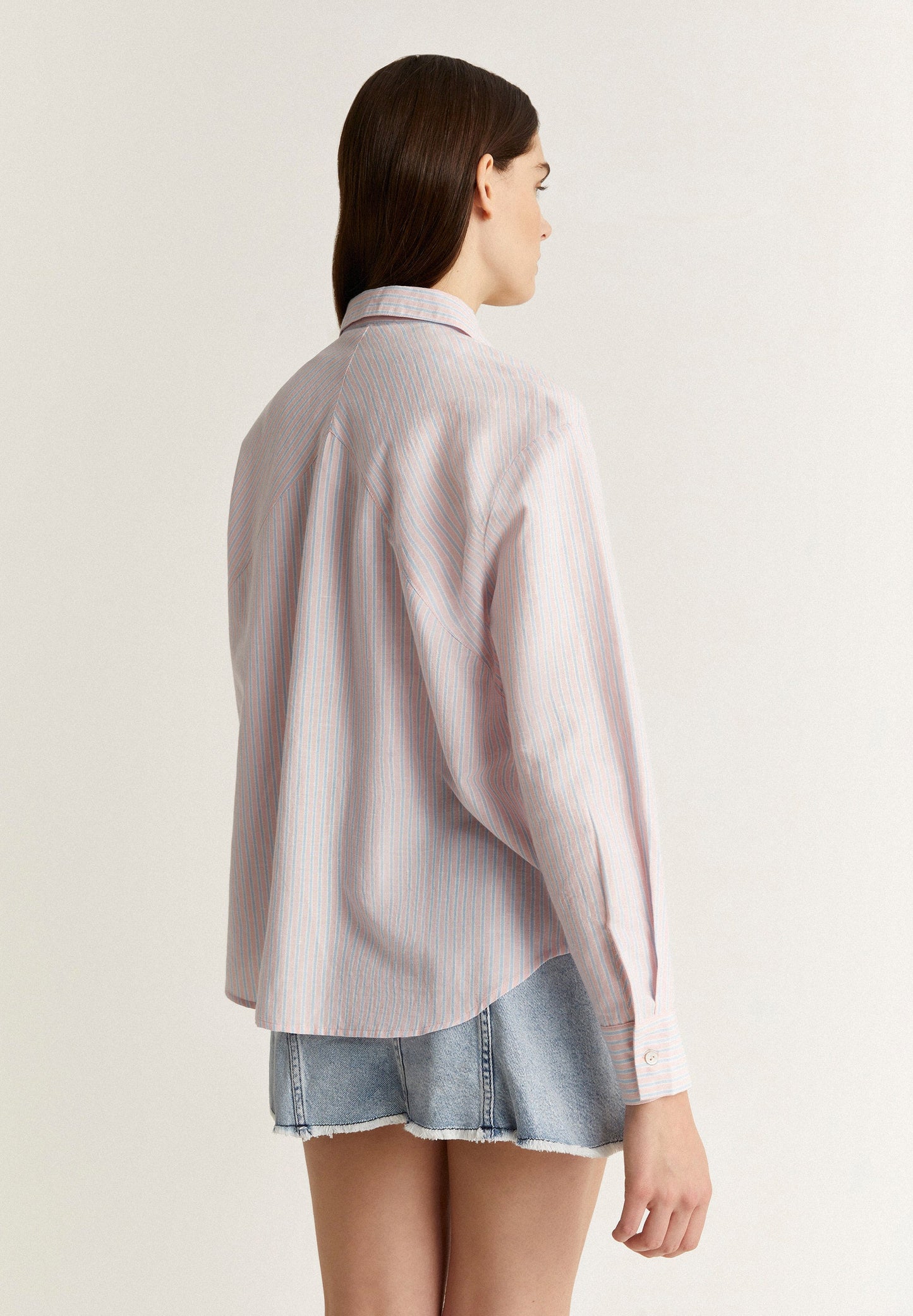 CONTRAST STRIPE LINEN SHIRT