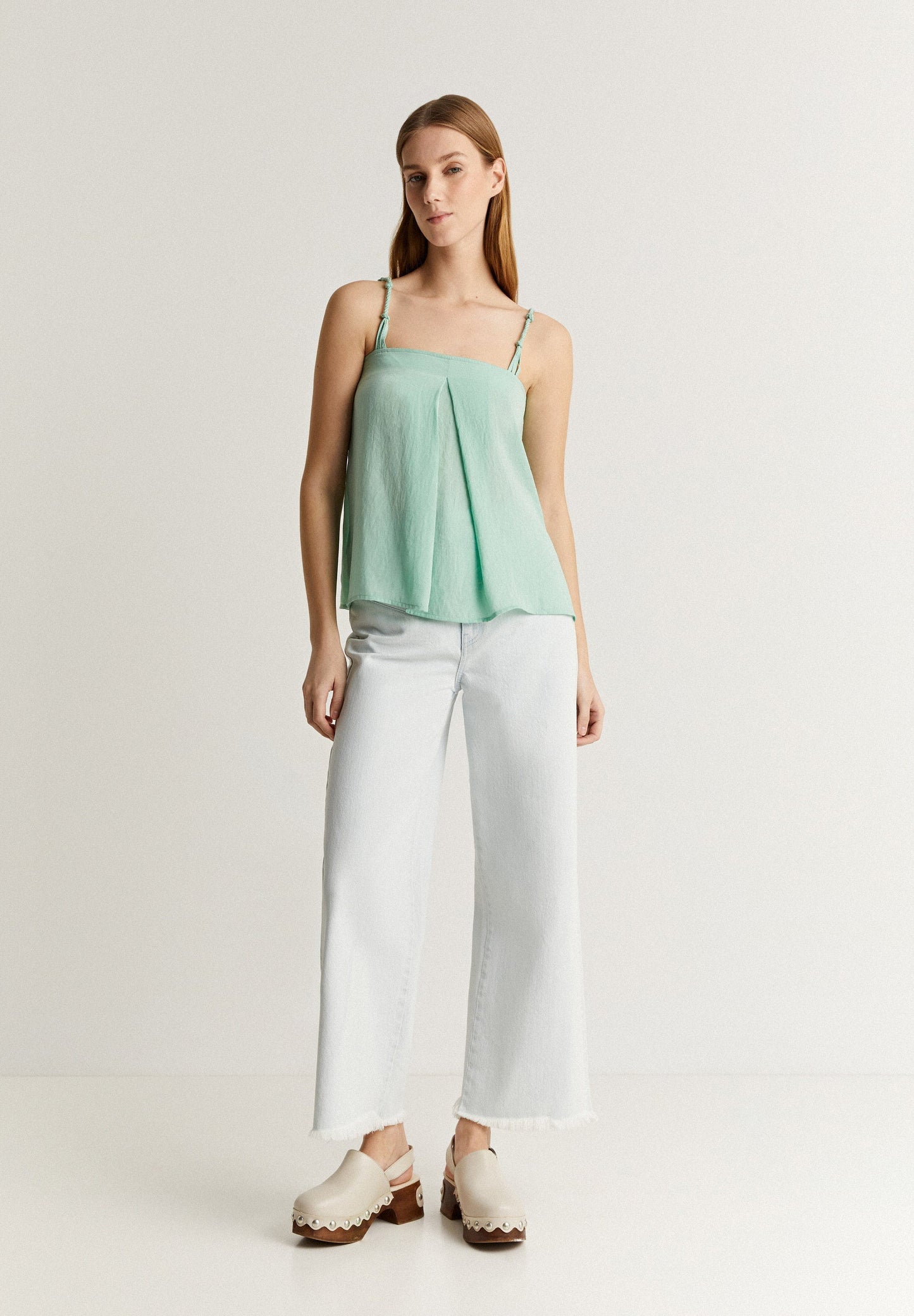 SATIN TOP WITH STRAPS