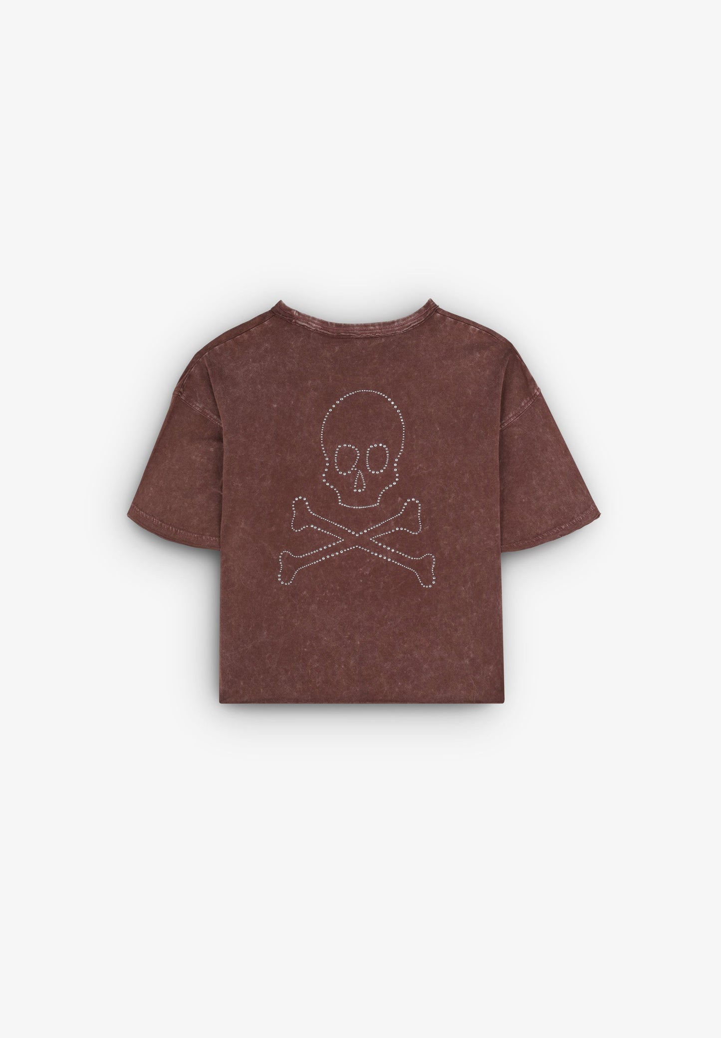 T-SHIRT WITH RHINESTONE SKULL ON BACK