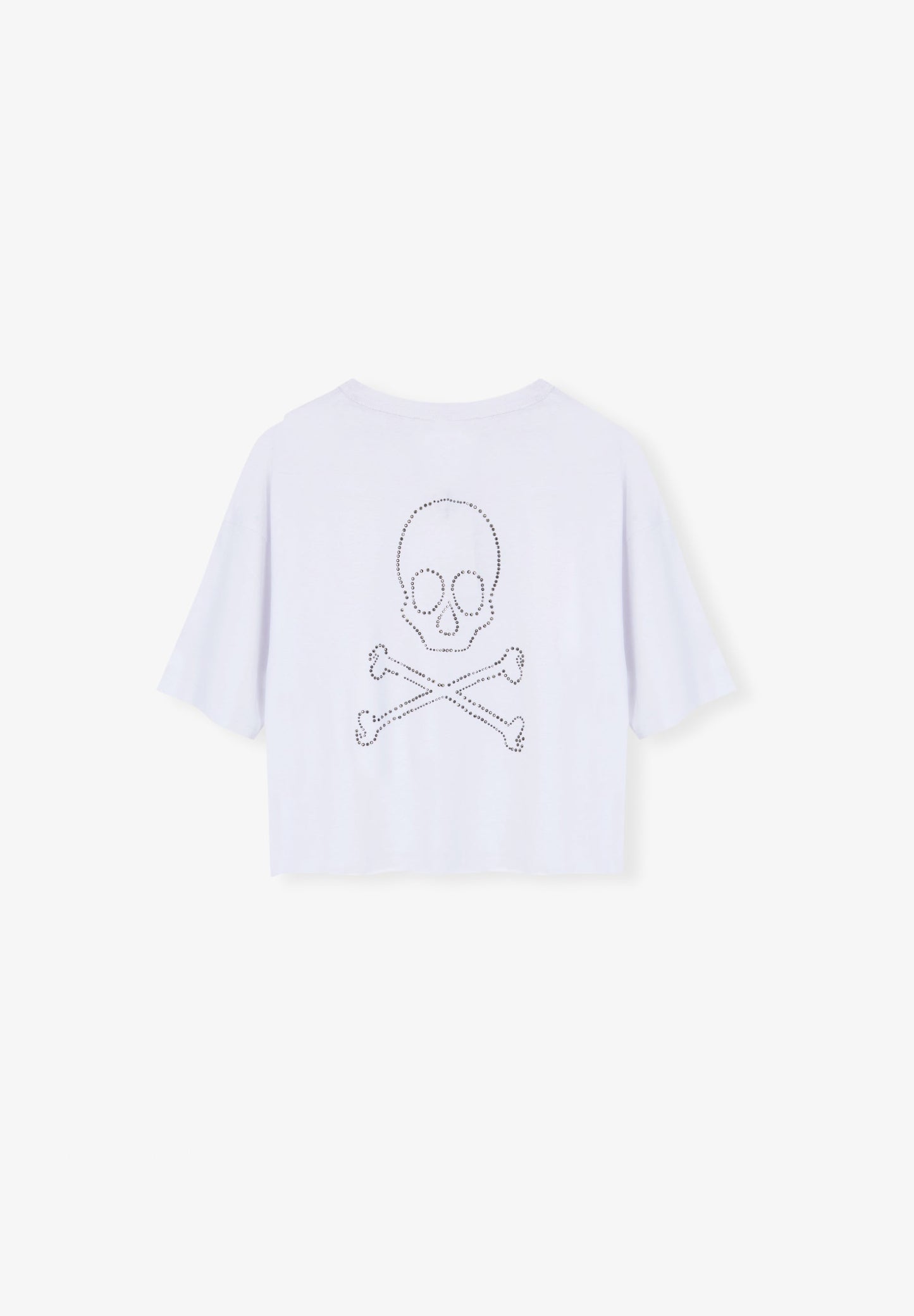 T-SHIRT WITH RHINESTONE SKULL ON BACK
