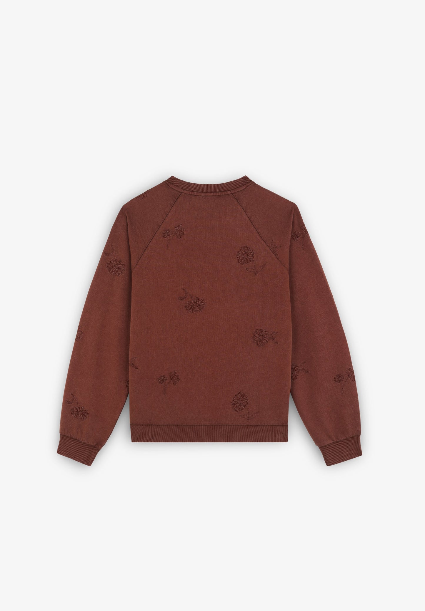 SWEATSHIRT WITH FLORAL STITCHING DETAIL