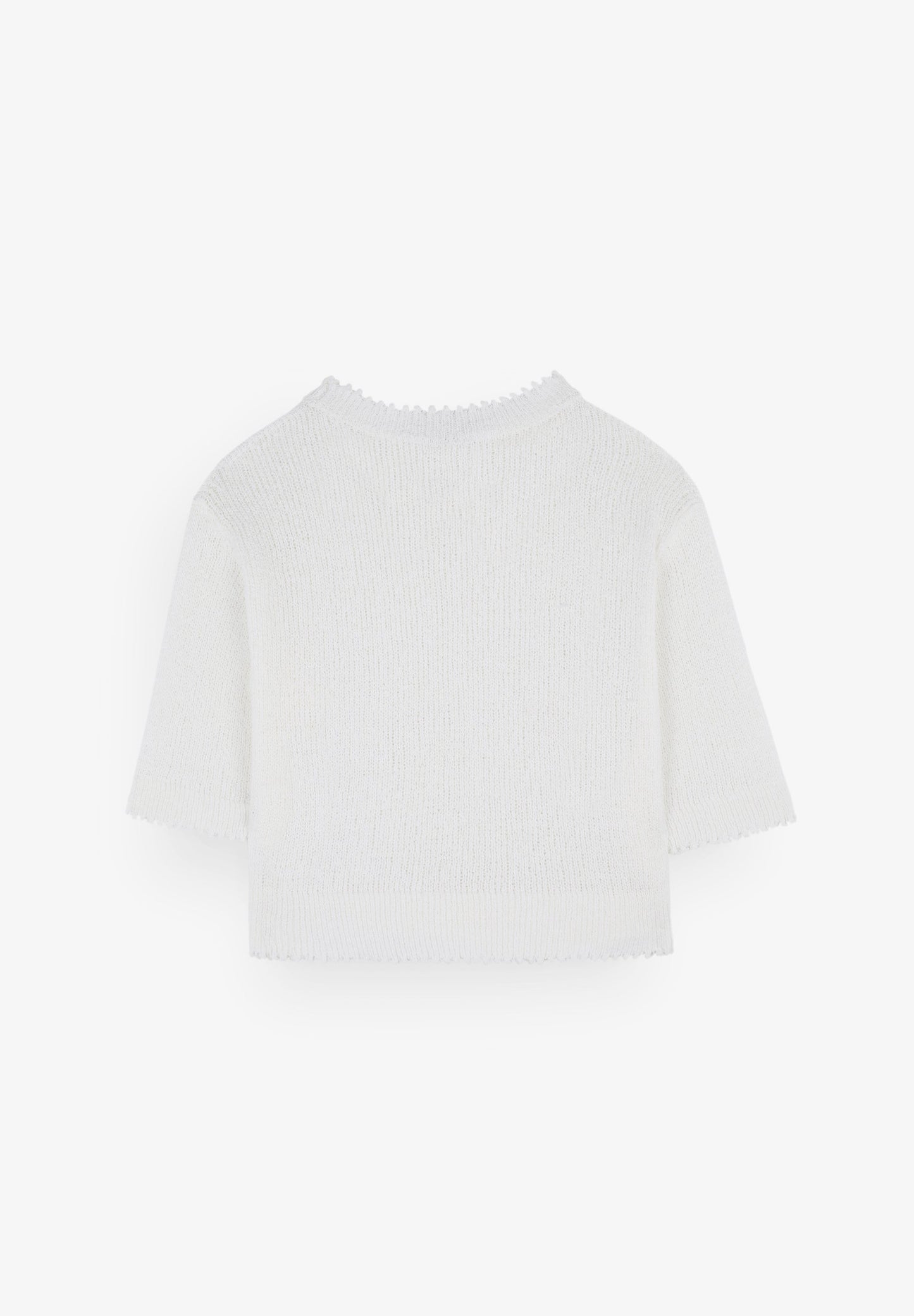 CROPPED SWEATER WITH DETAILED FINISH