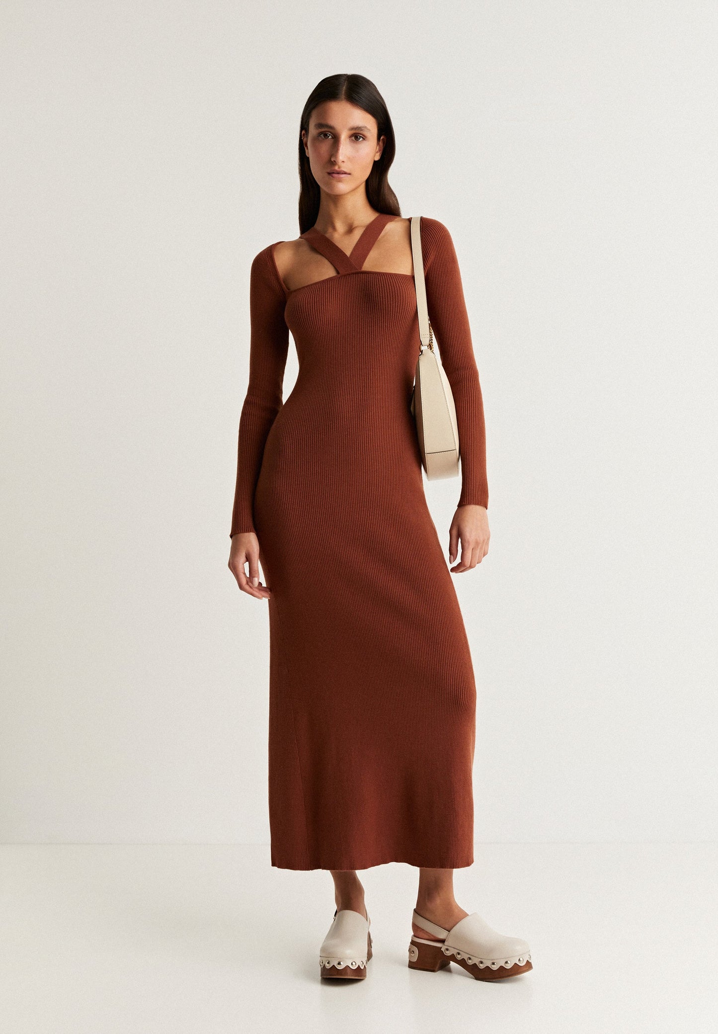 RIBBED MIDI DRESS