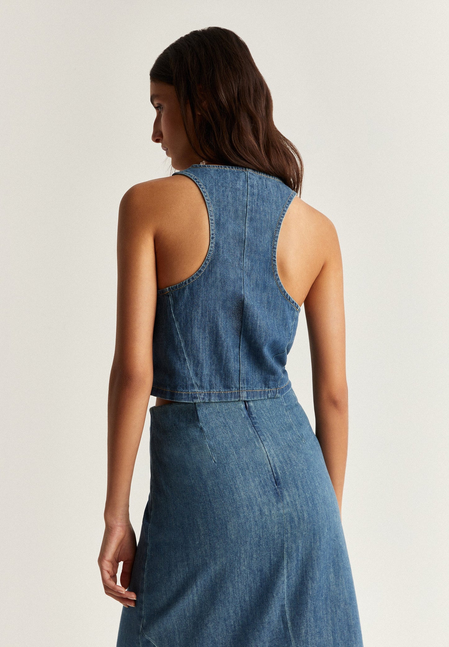 CROPPED DENIM GILET