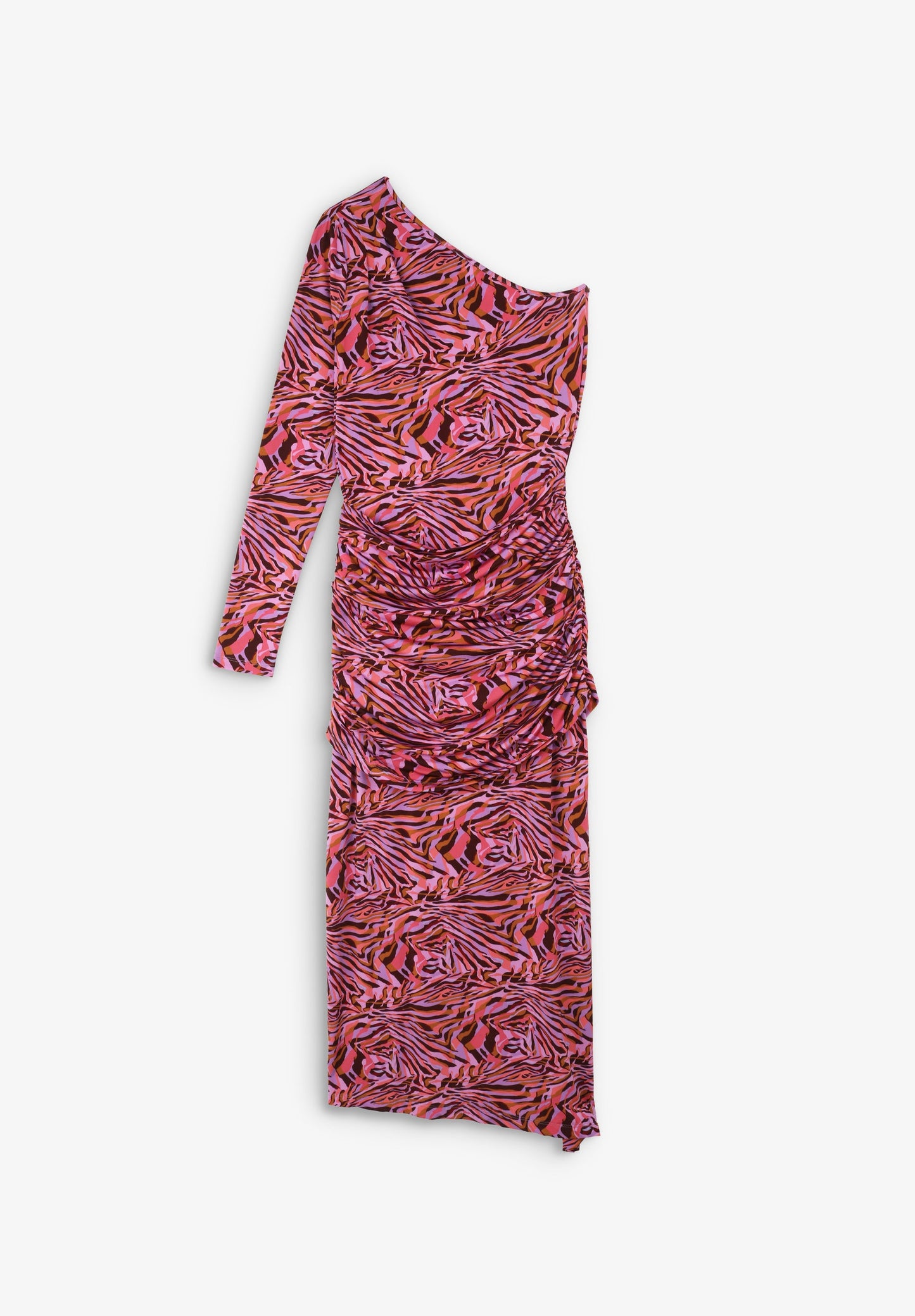 GATHERED ASYMMETRIC DRESS