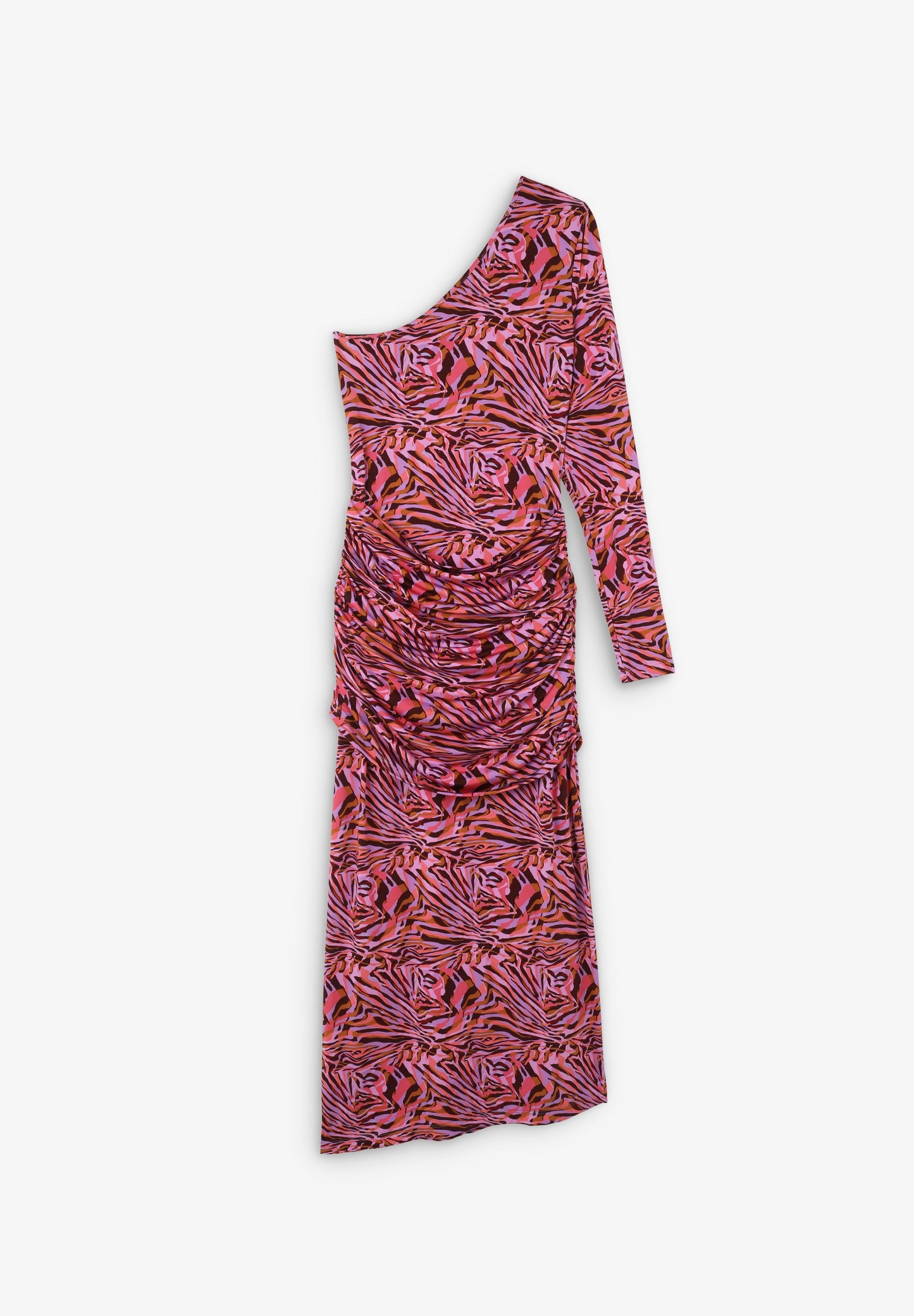 GATHERED ASYMMETRIC DRESS