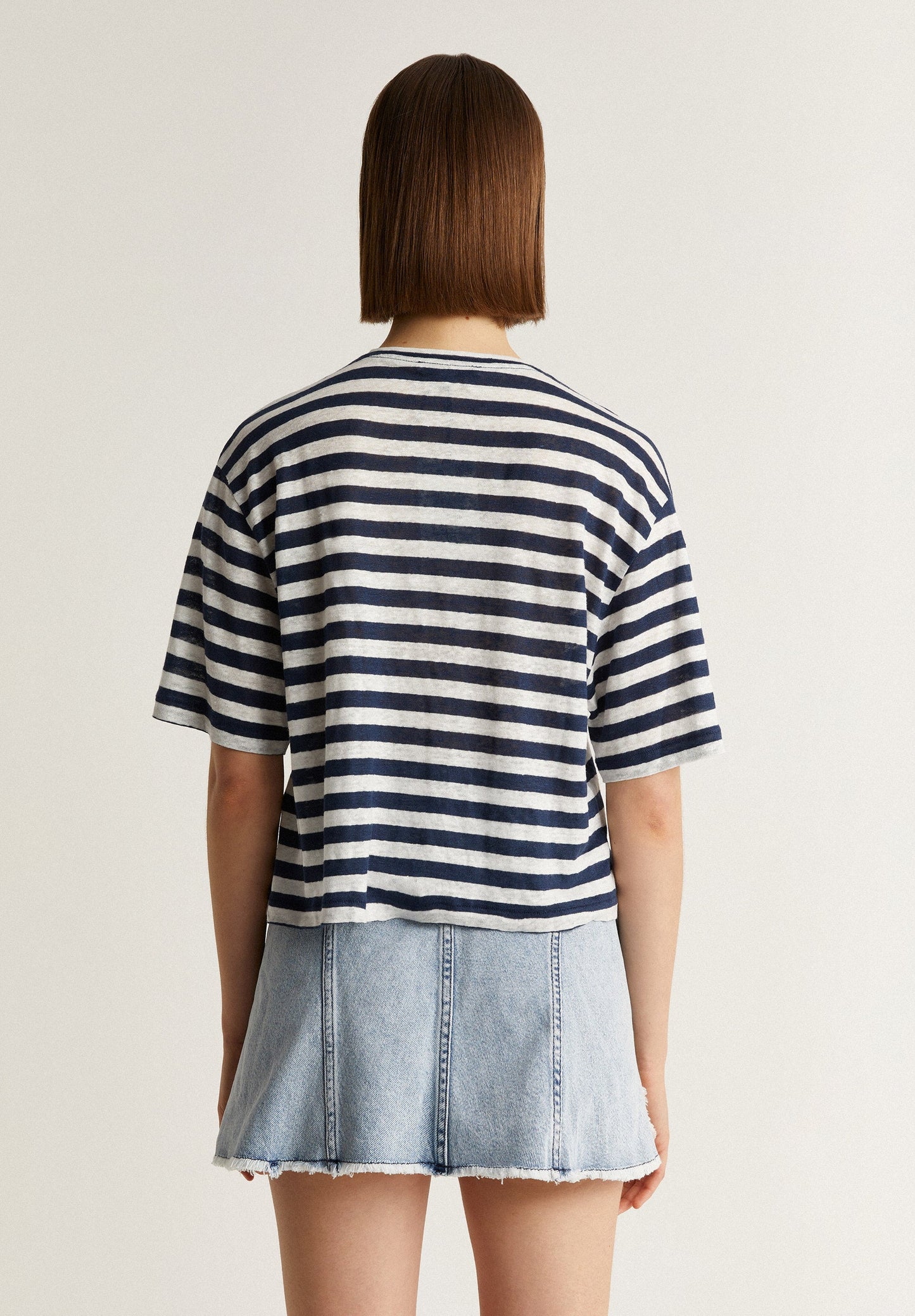 STRIPED LINEN T-SHIRT