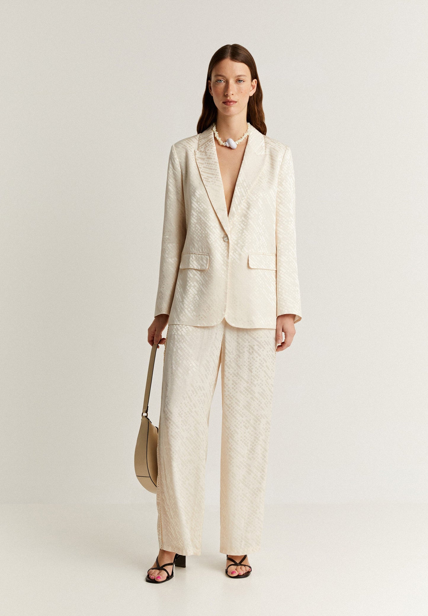 JACQUARD BLAZER WITH METALLIC DETAILS