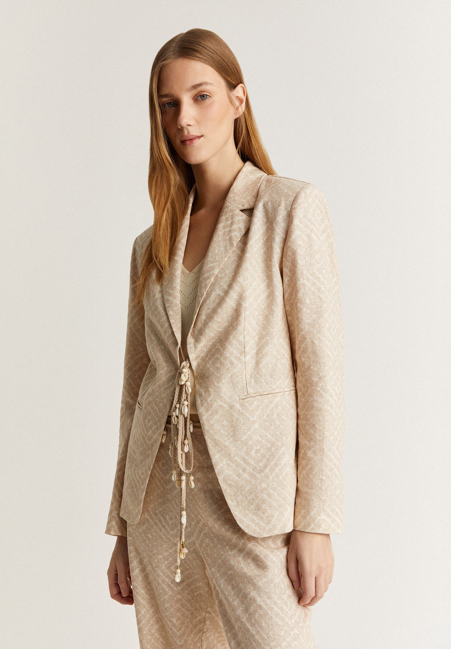 PRINTED LINEN BLAZER