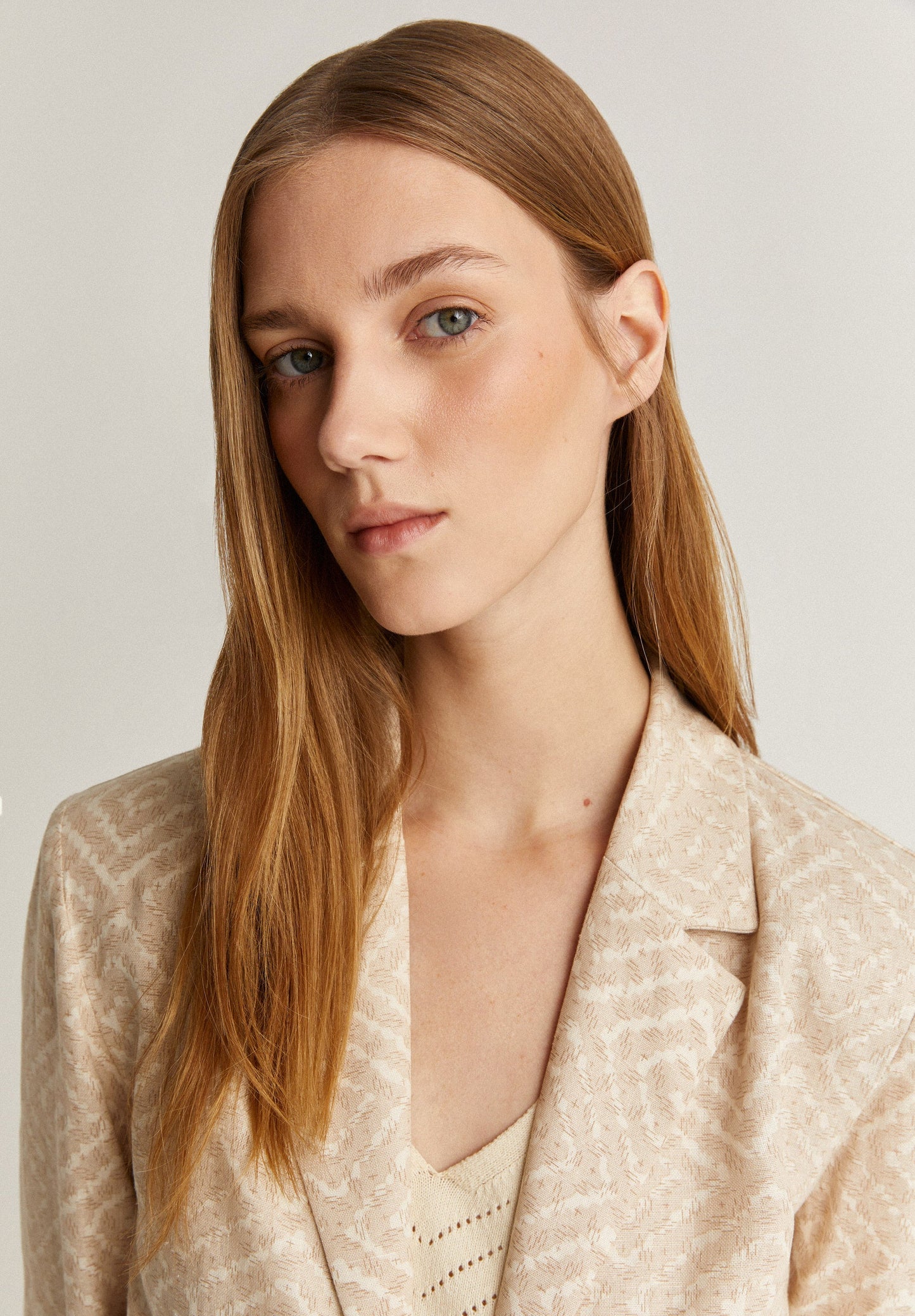 PRINTED LINEN BLAZER