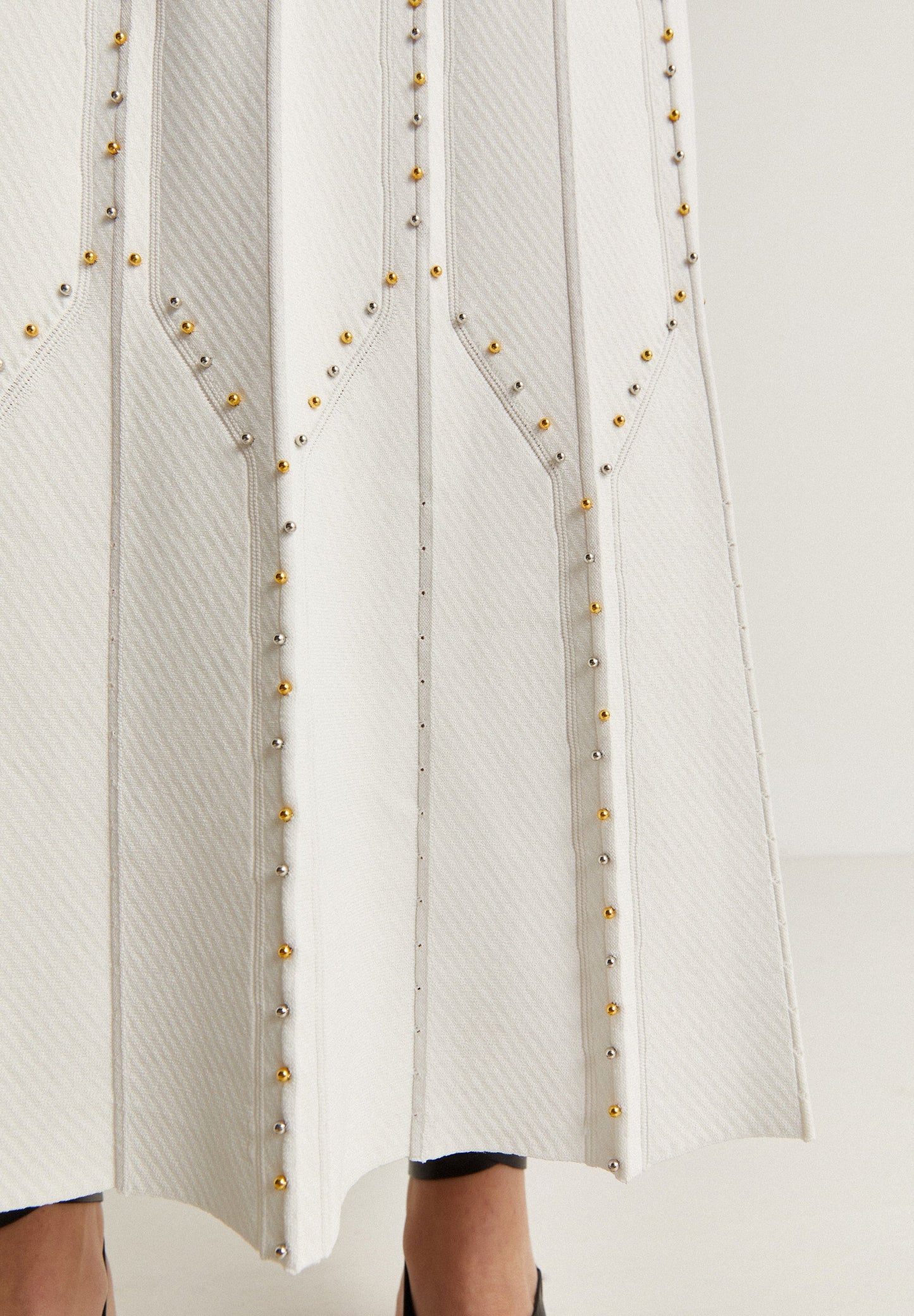 KNIT MIDI SKIRT WITH STUDS