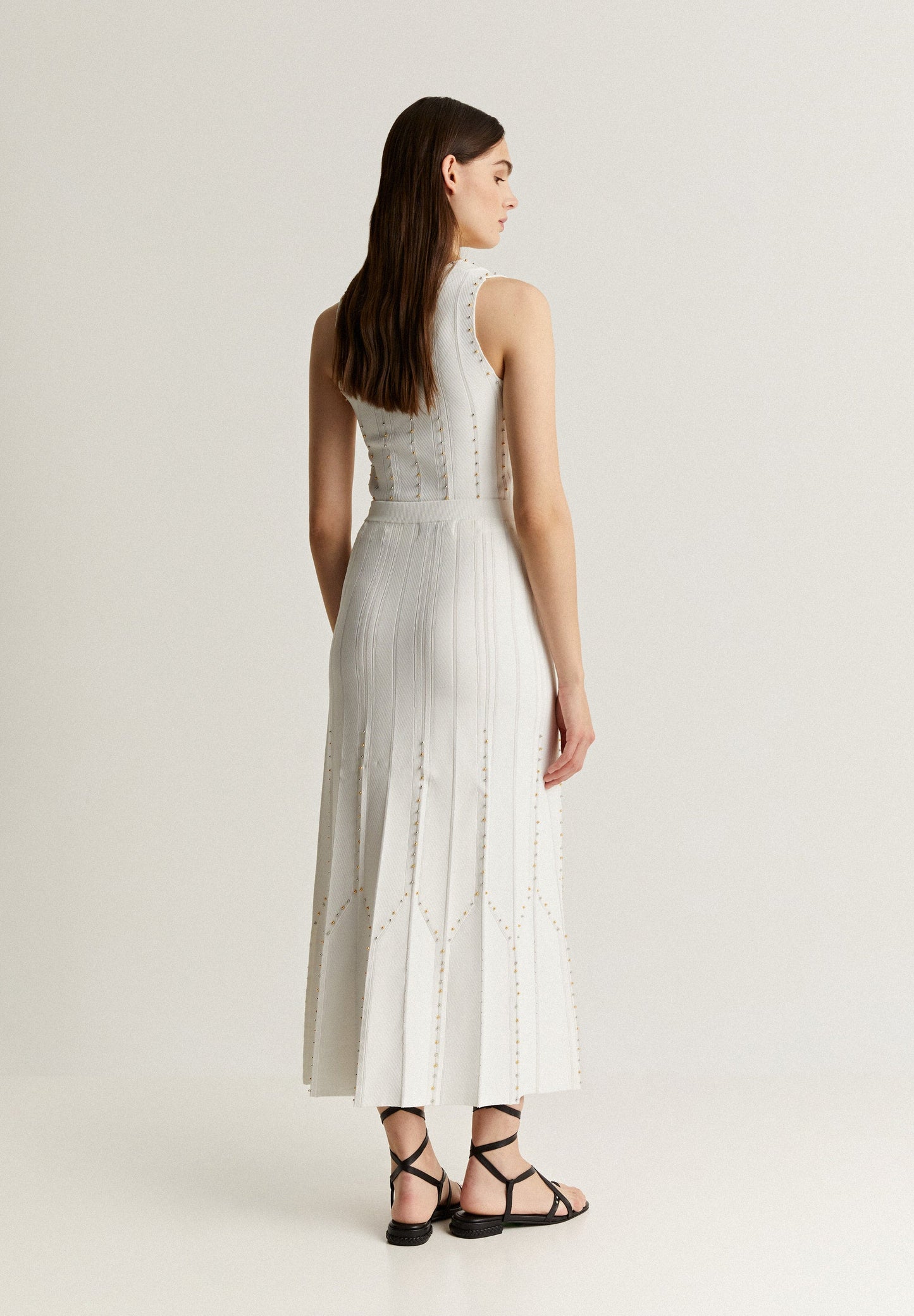 KNIT MIDI SKIRT WITH STUDS