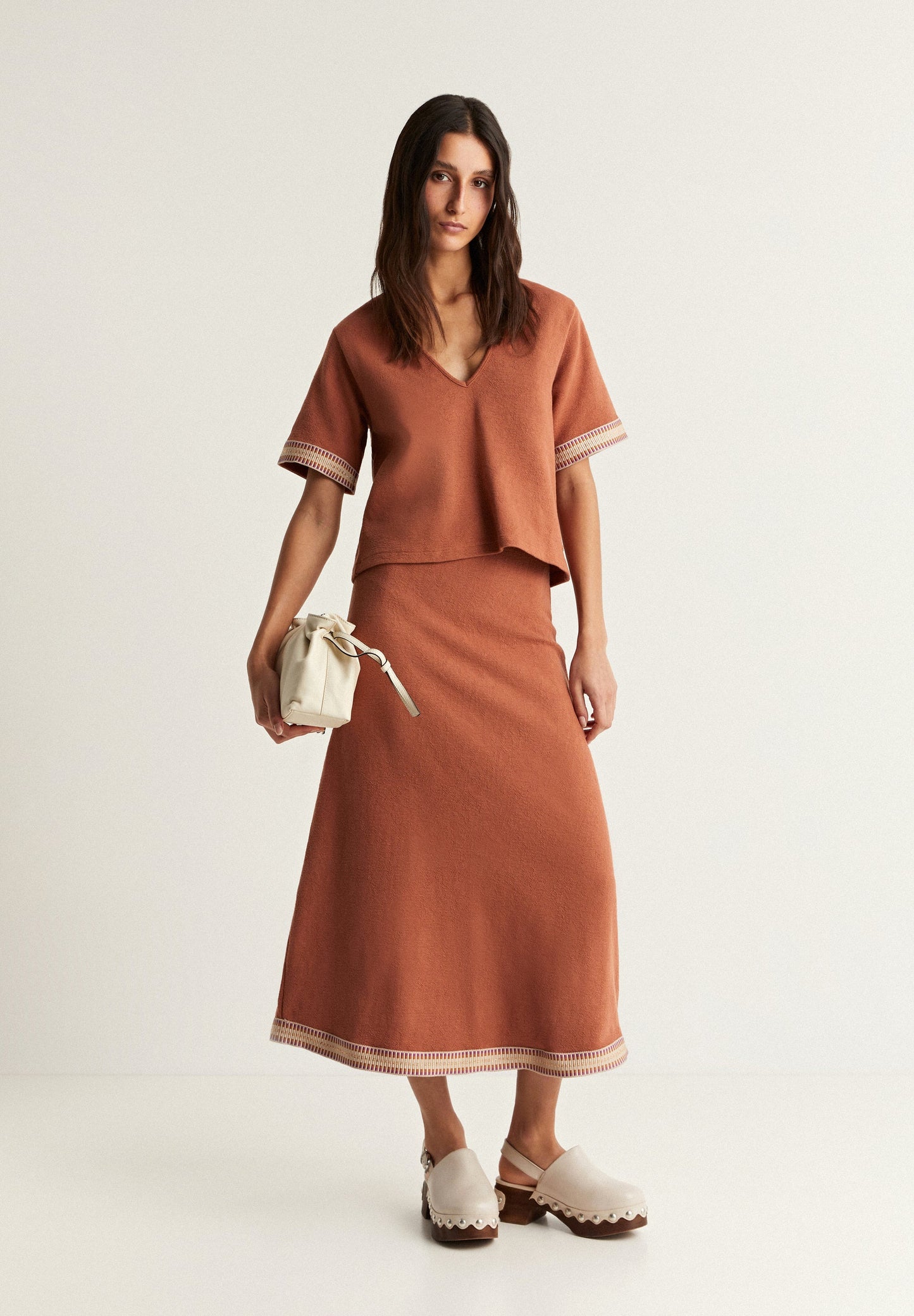 CONTRAST STRAP SKIRT