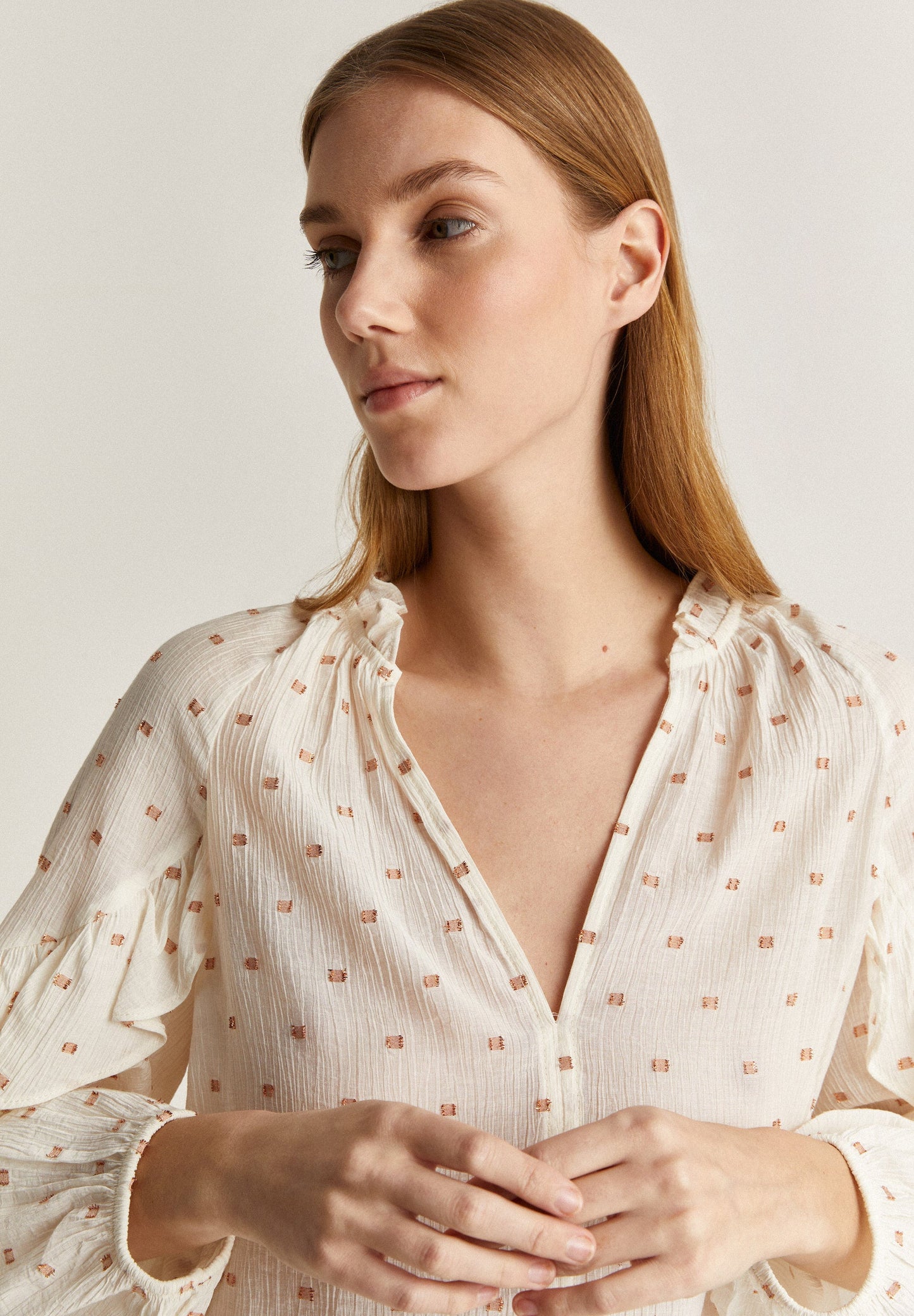 BLOUSE WITH LUREX DETAILS