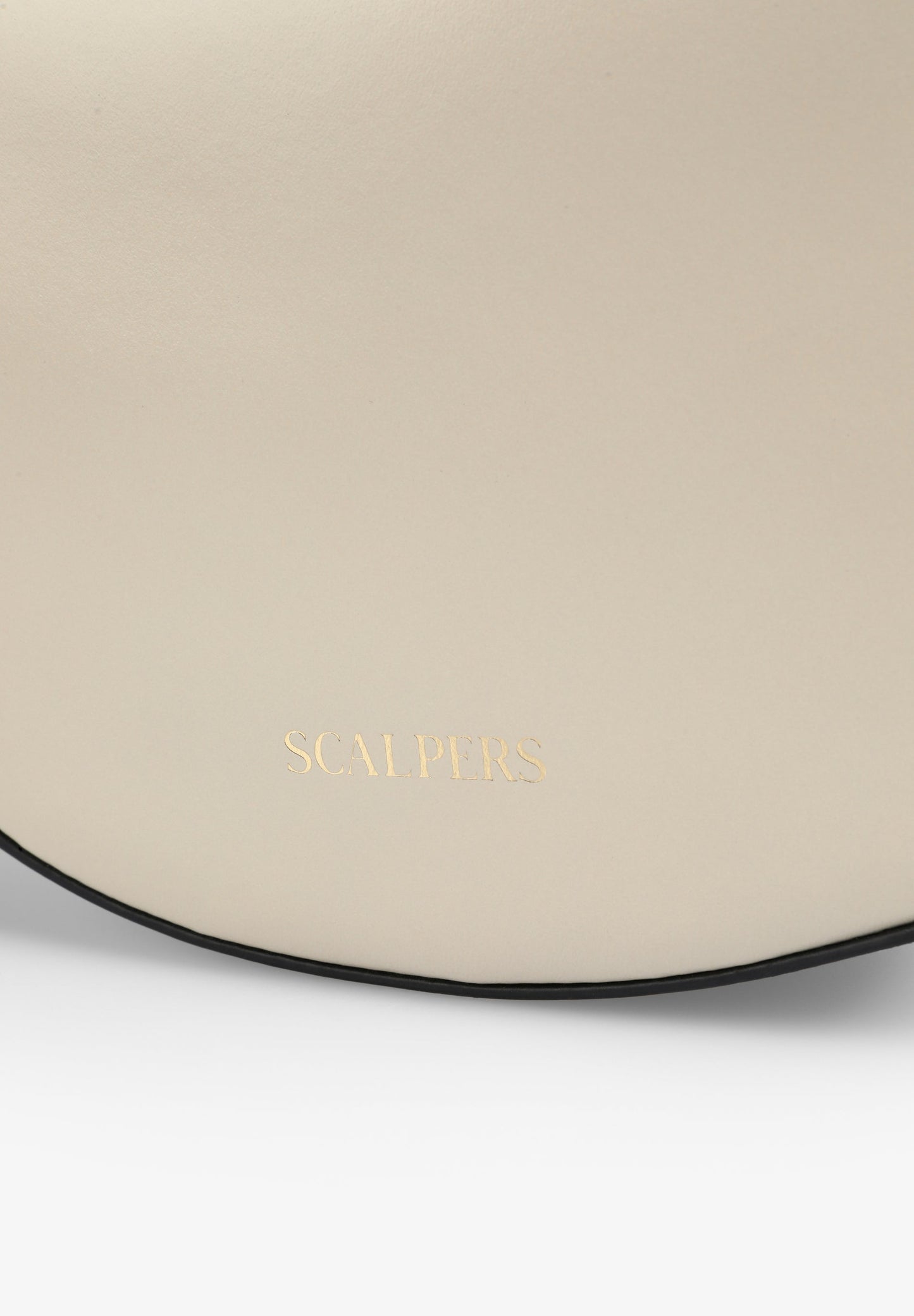 HALF-MOON LEATHER BAG WITH RHINESTONES