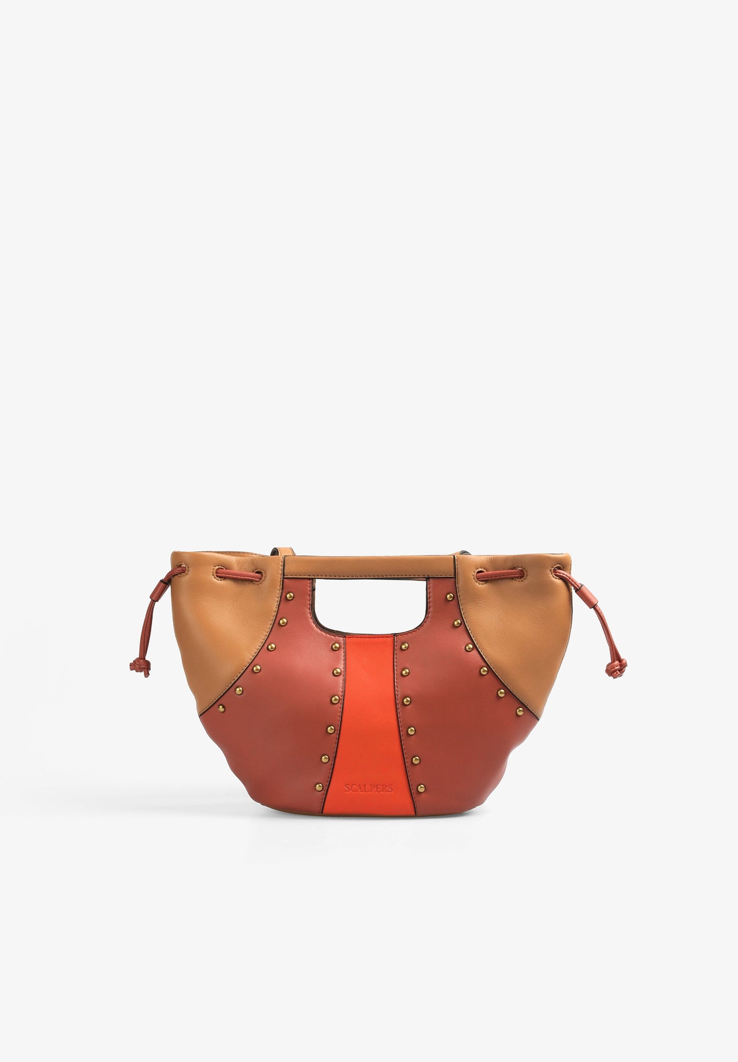 THREE-COLOURED LEATHER SHOULDER BAG