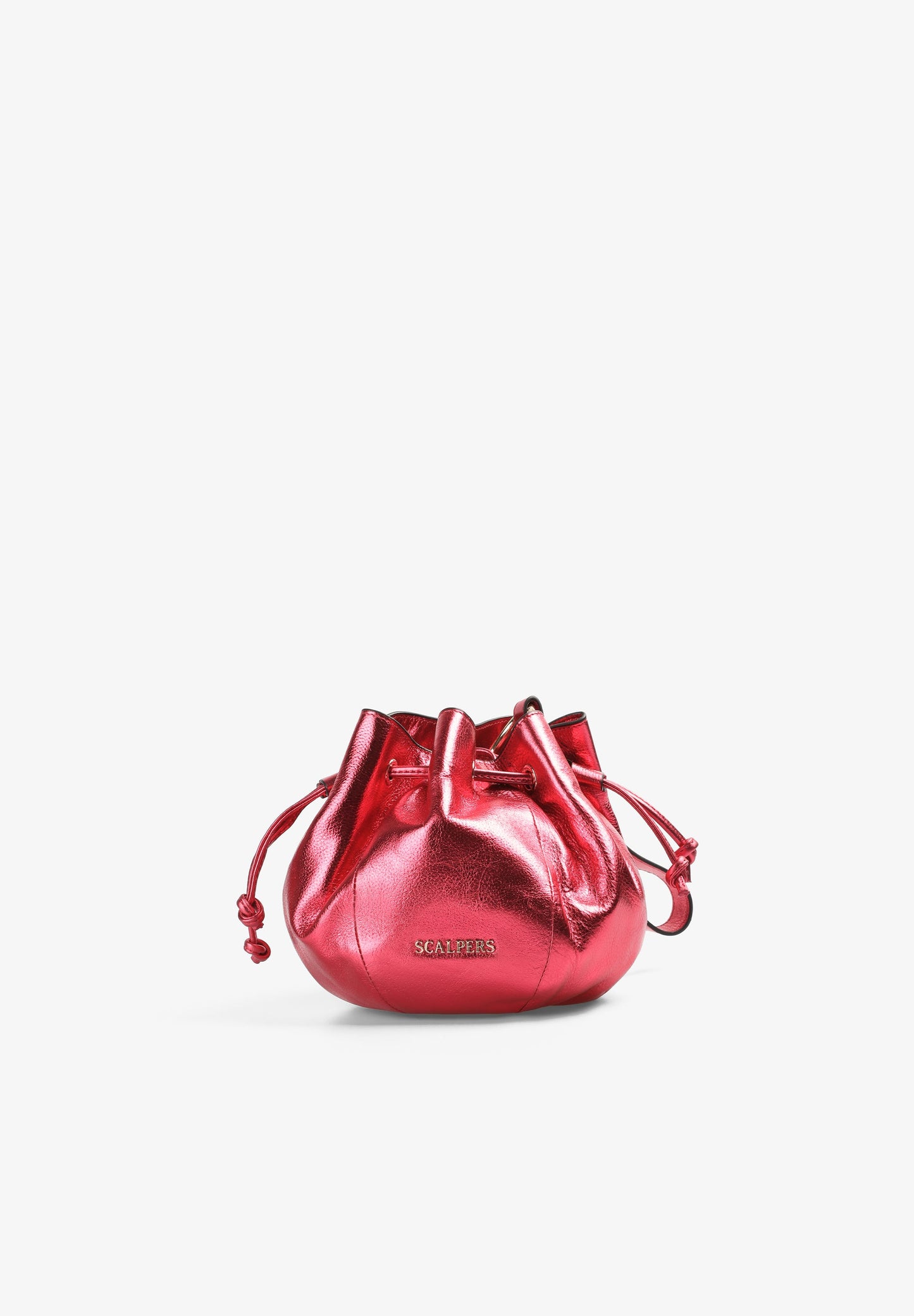 METALLIC LEATHER BOWLER BAG