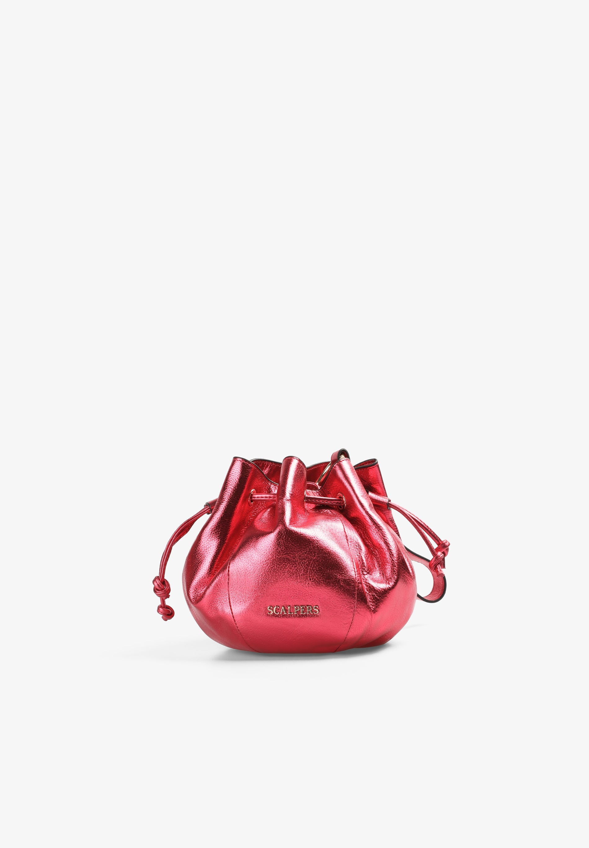 METALLIC LEATHER BOWLER BAG