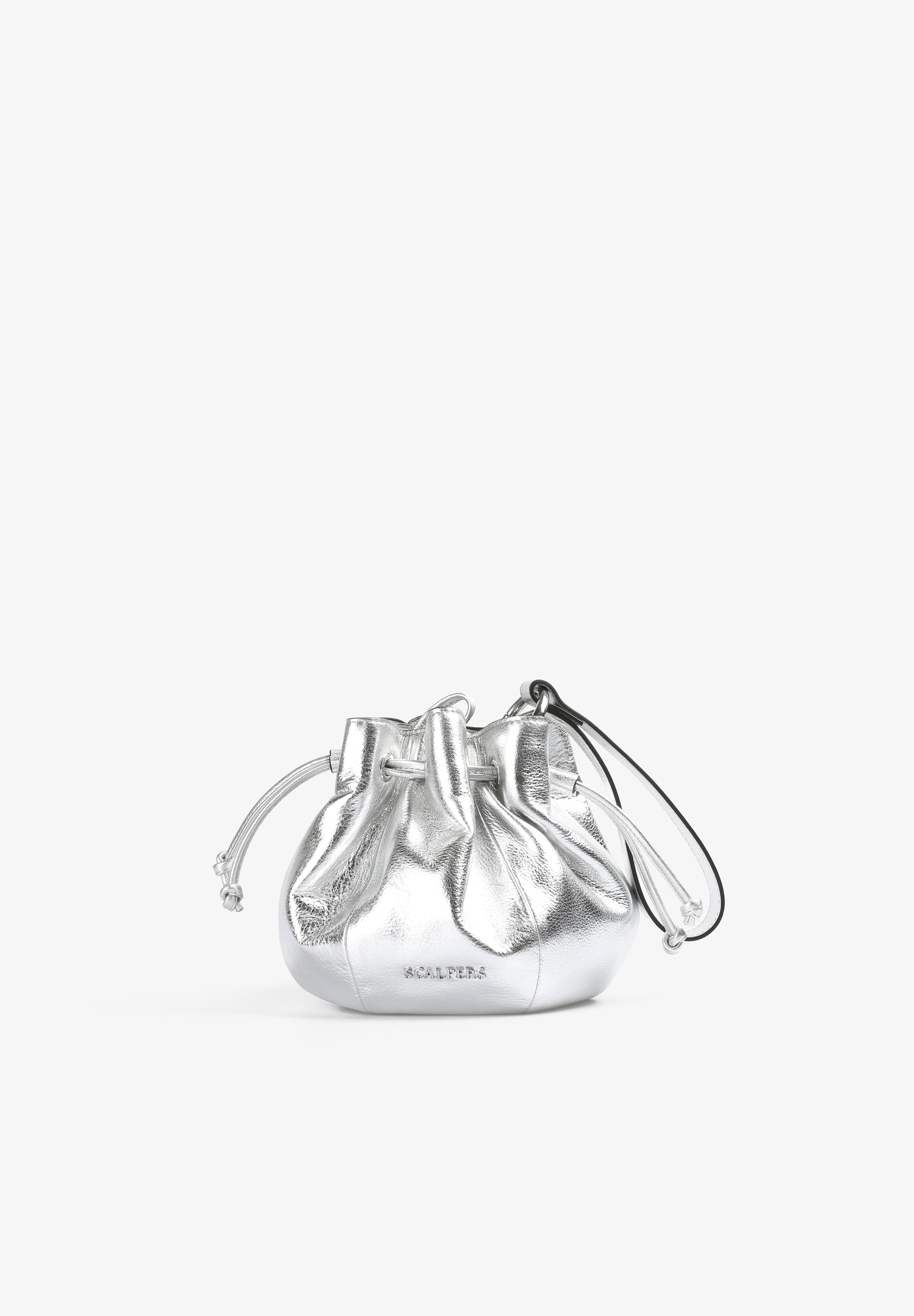 METALLIC LEATHER BOWLER BAG