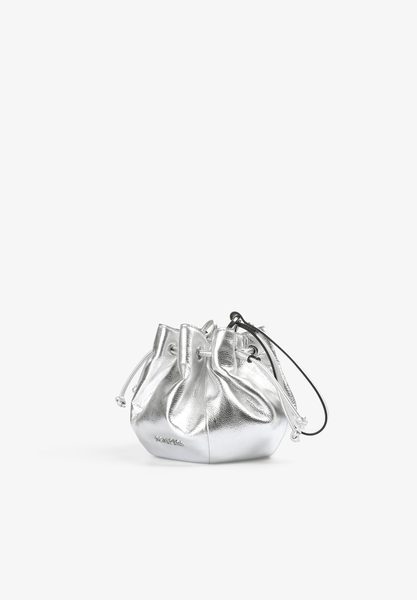 METALLIC LEATHER BOWLER BAG