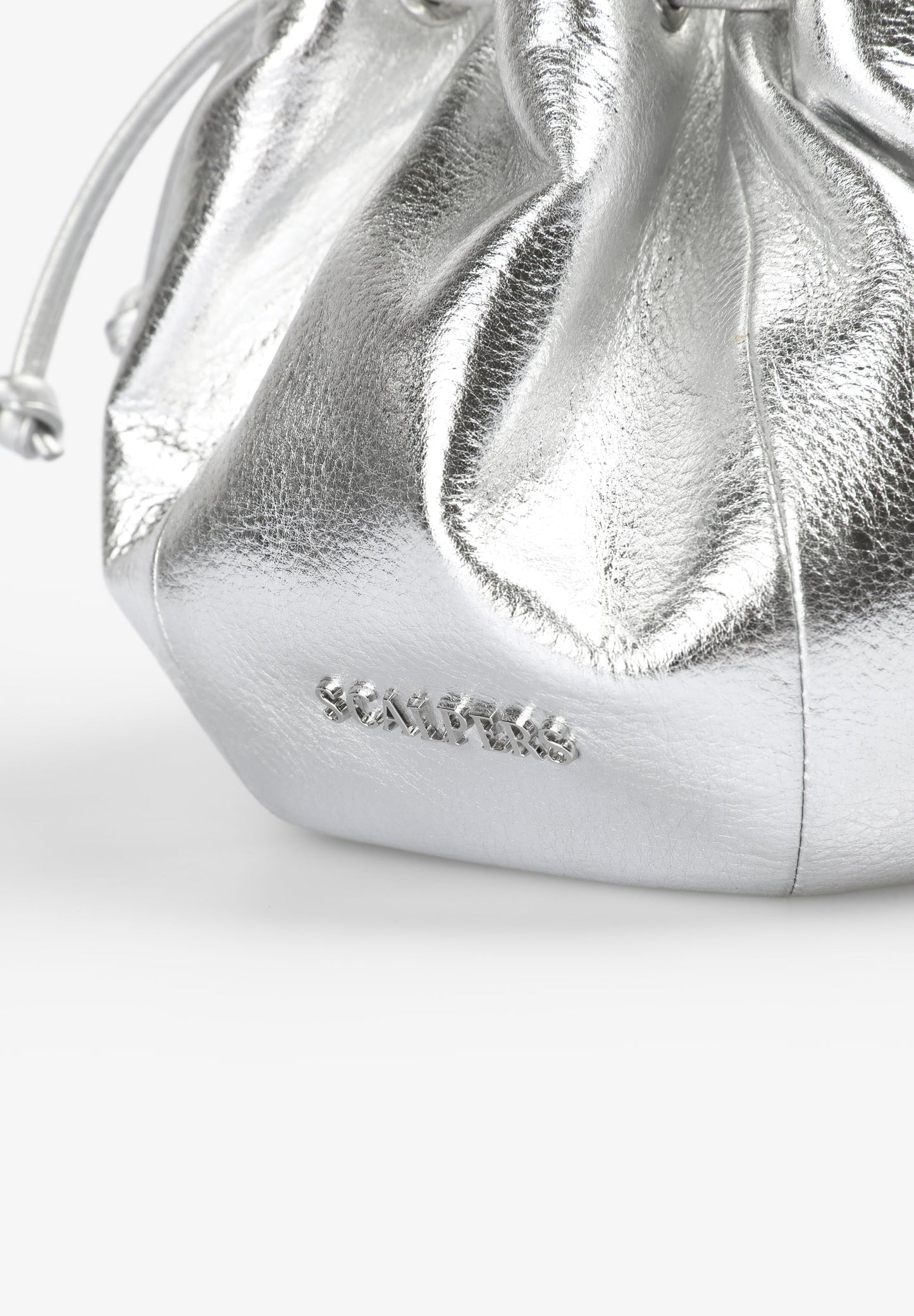 METALLIC LEATHER BOWLER BAG