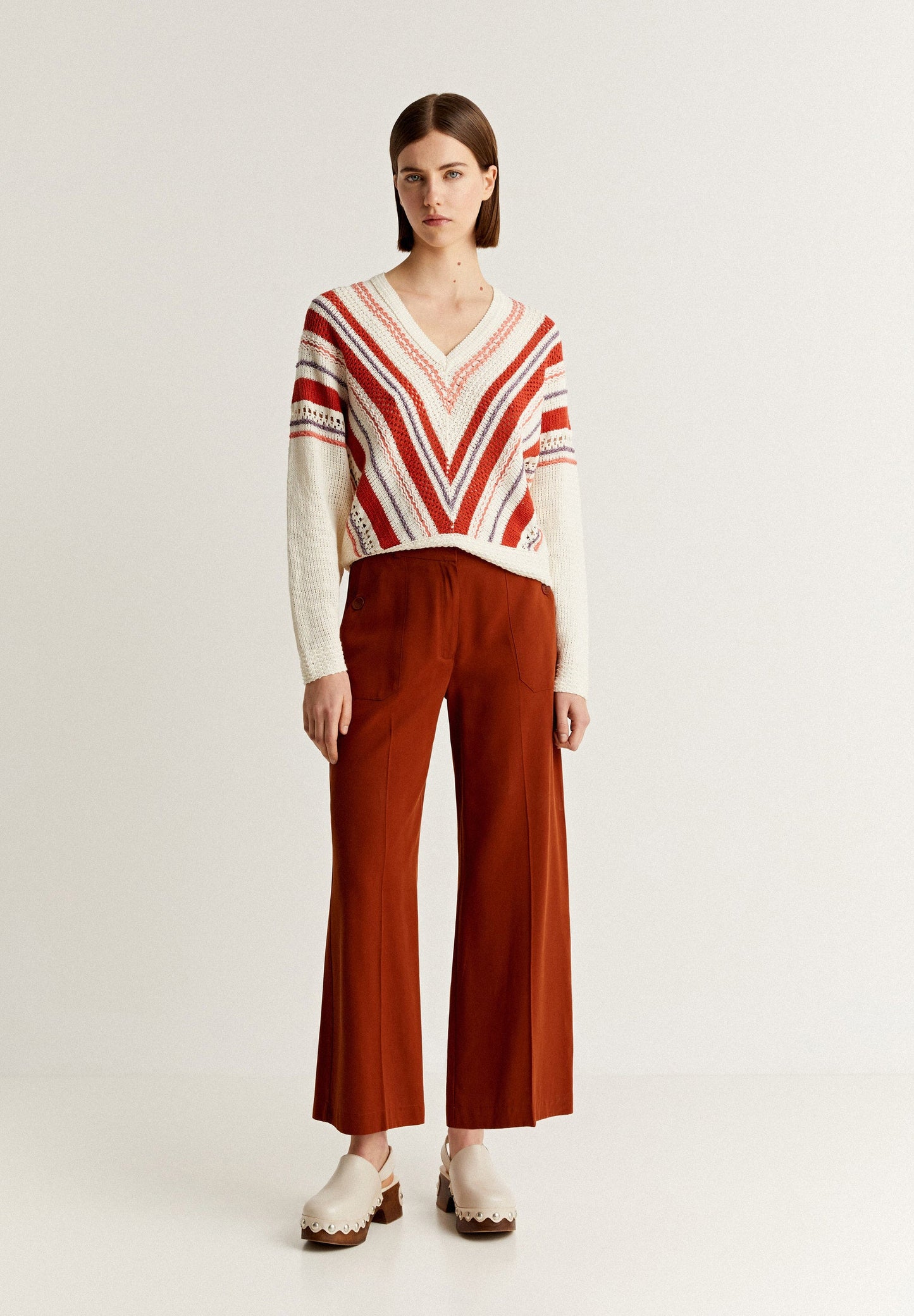 STRIPED CROCHET SWEATER