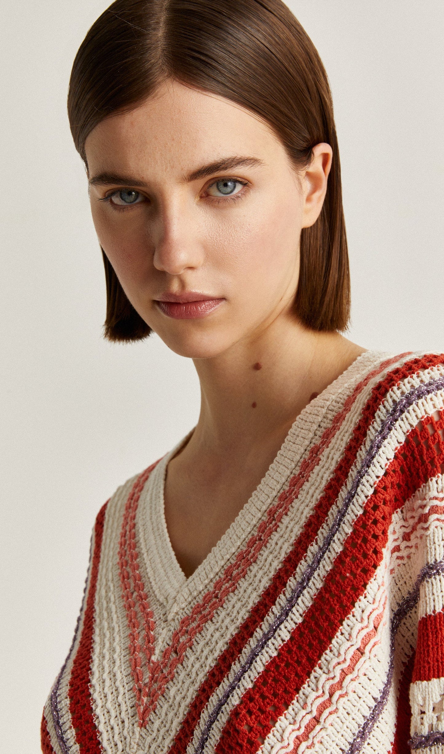 STRIPED CROCHET SWEATER