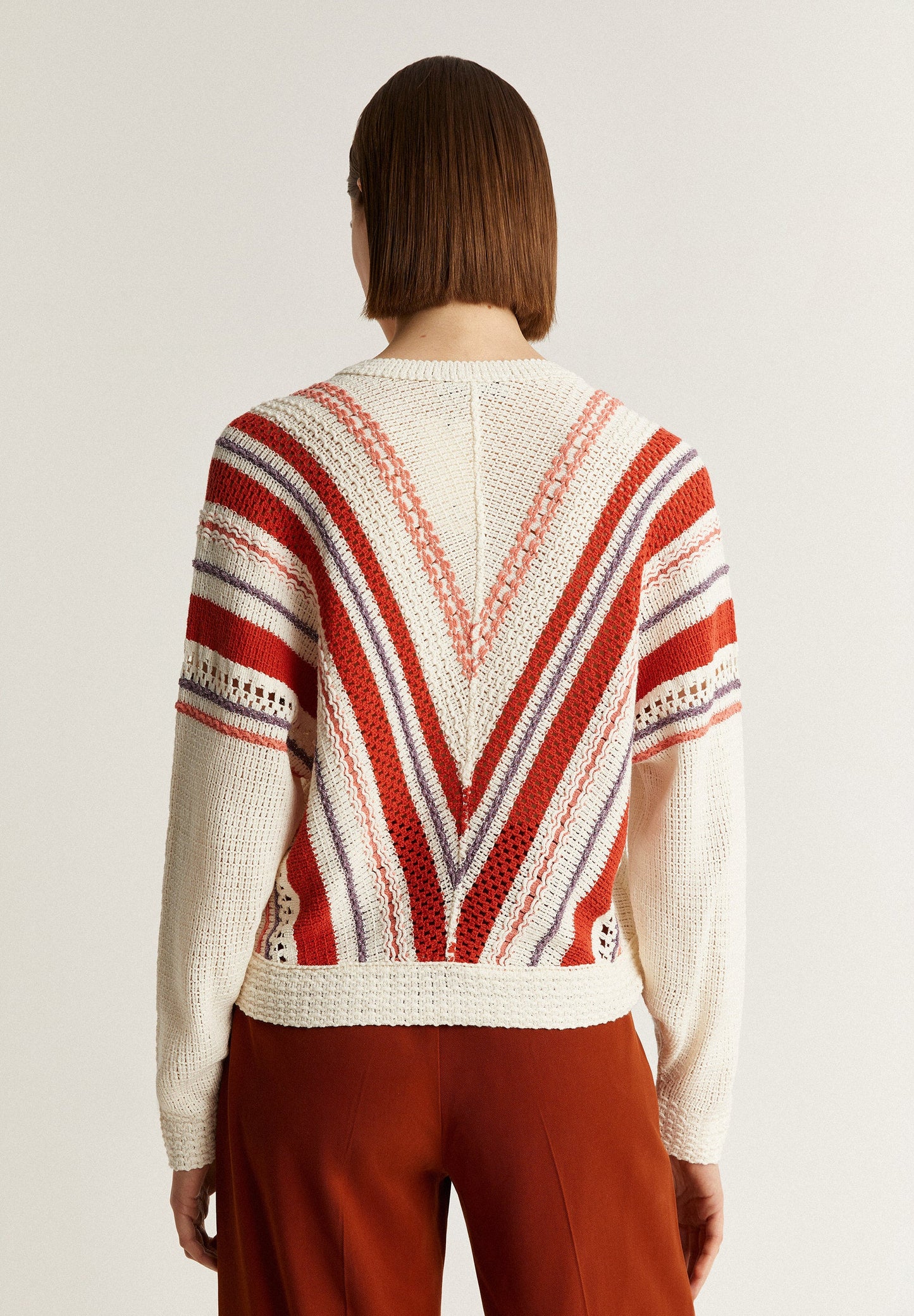 STRIPED CROCHET SWEATER