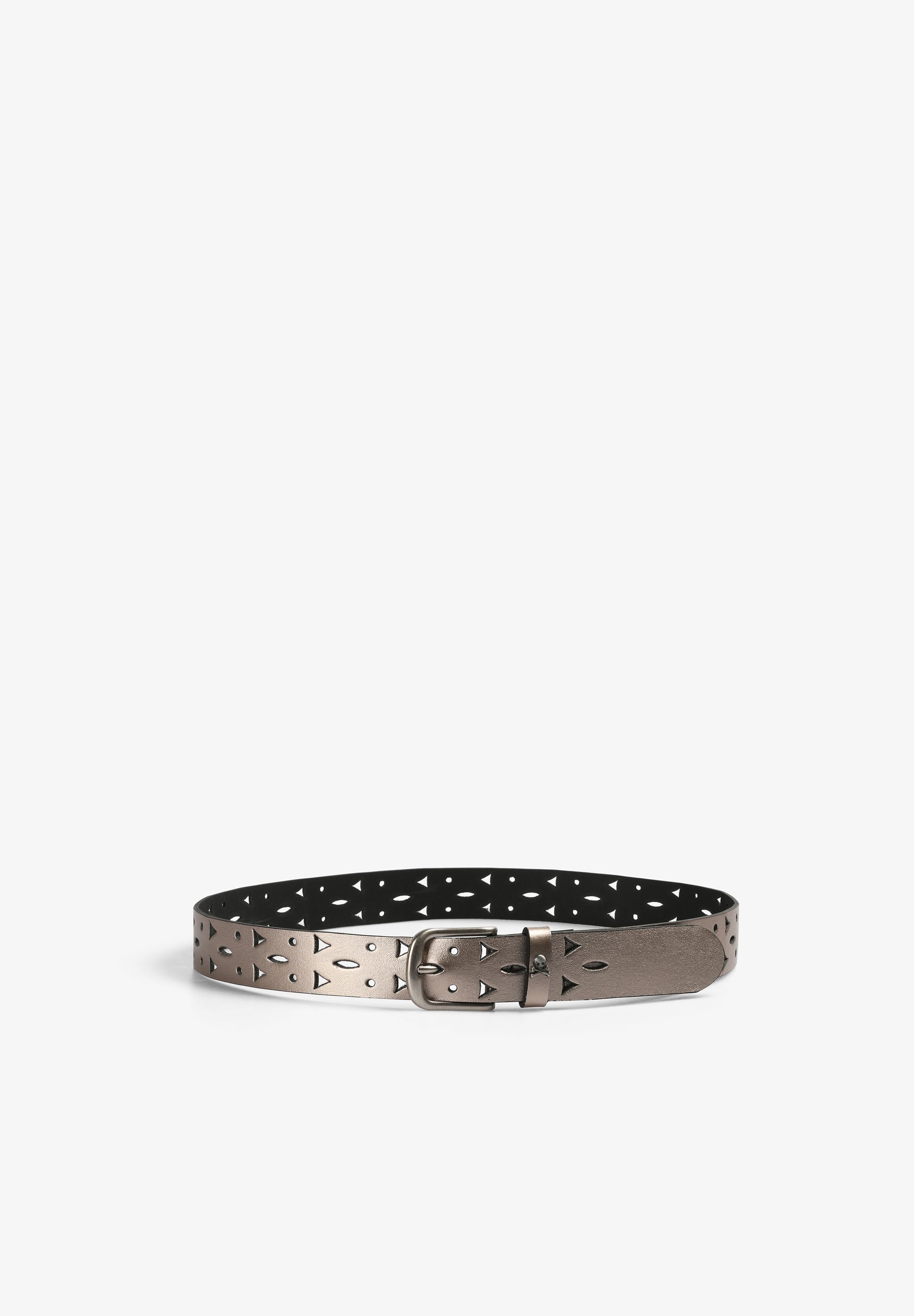 LEATHER BELT WITH PERFORATED DETAILS