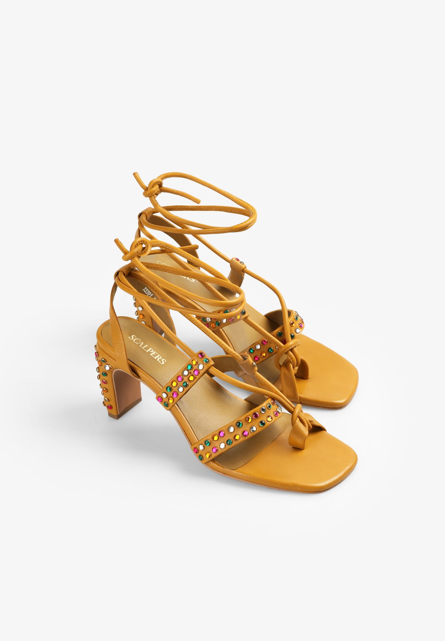 MULTICOLOURED LEATHER SANDALS WITH STUD DETAILS