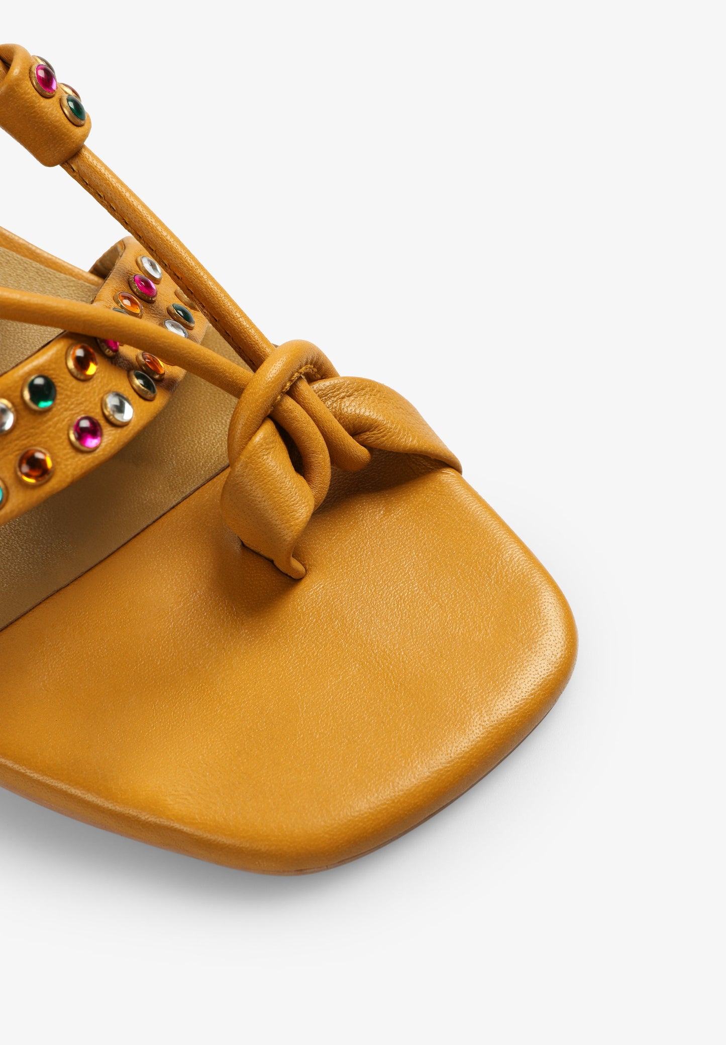 MULTICOLOURED LEATHER SANDALS WITH STUD DETAILS