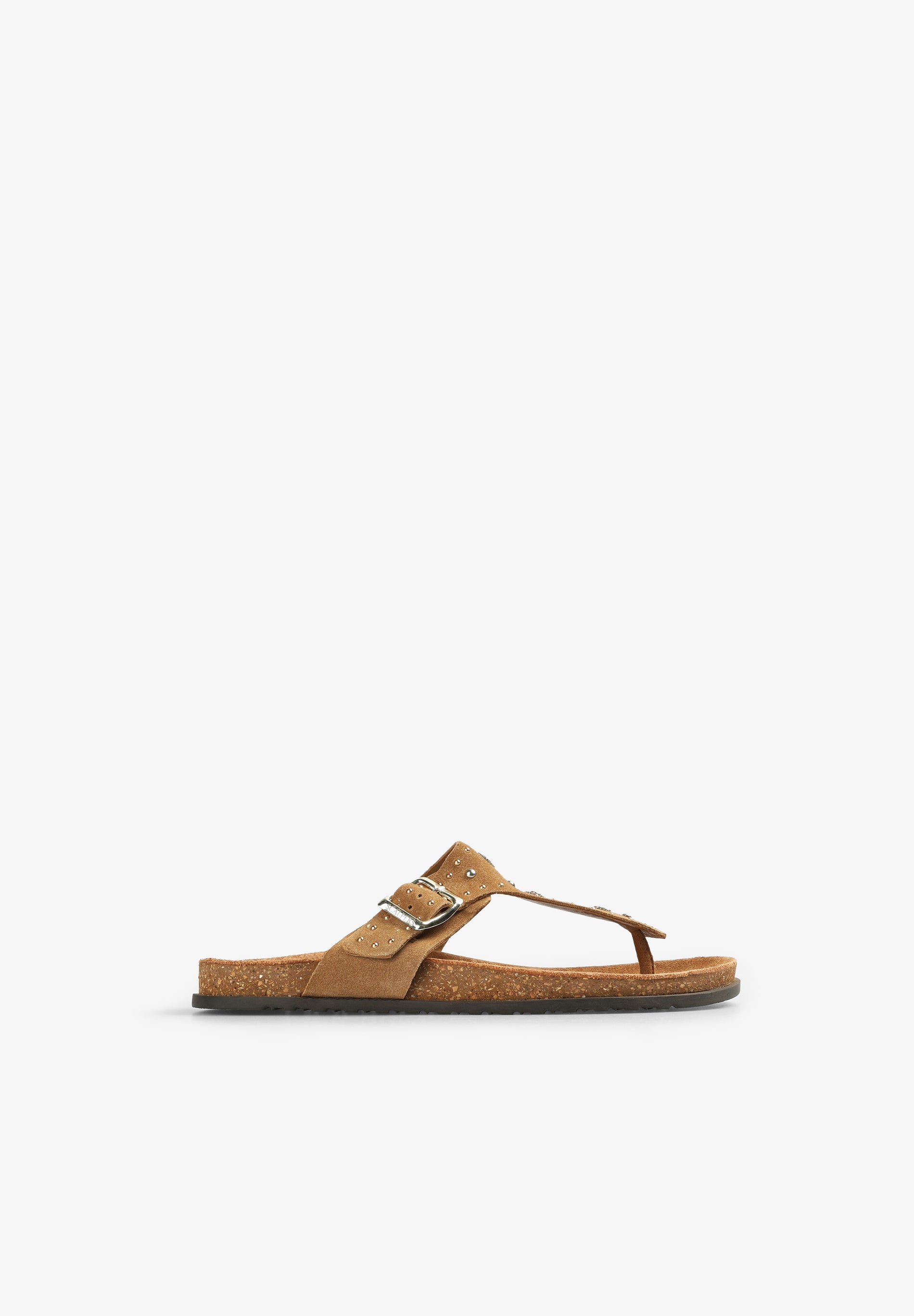 FLAT SUEDE SANDALS WITH STUDS