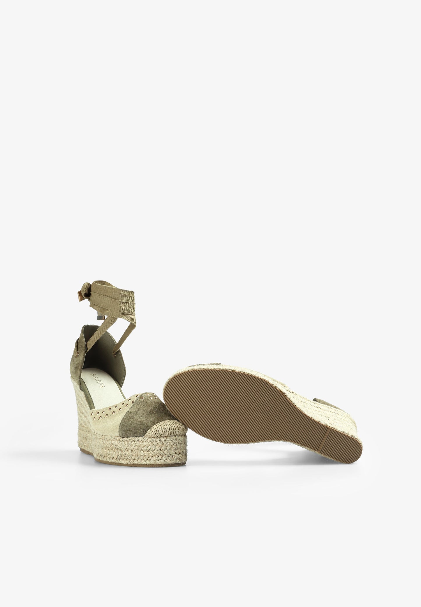 SUEDE WEDGE ESPADRILLES WITH STUDS