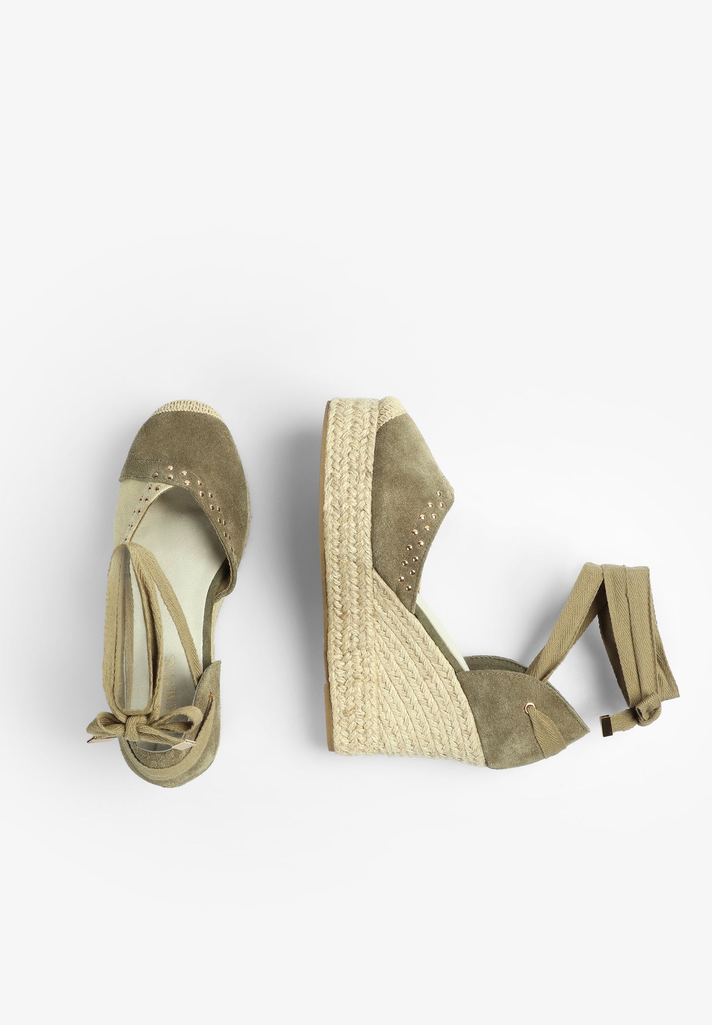 SUEDE WEDGE ESPADRILLES WITH STUDS