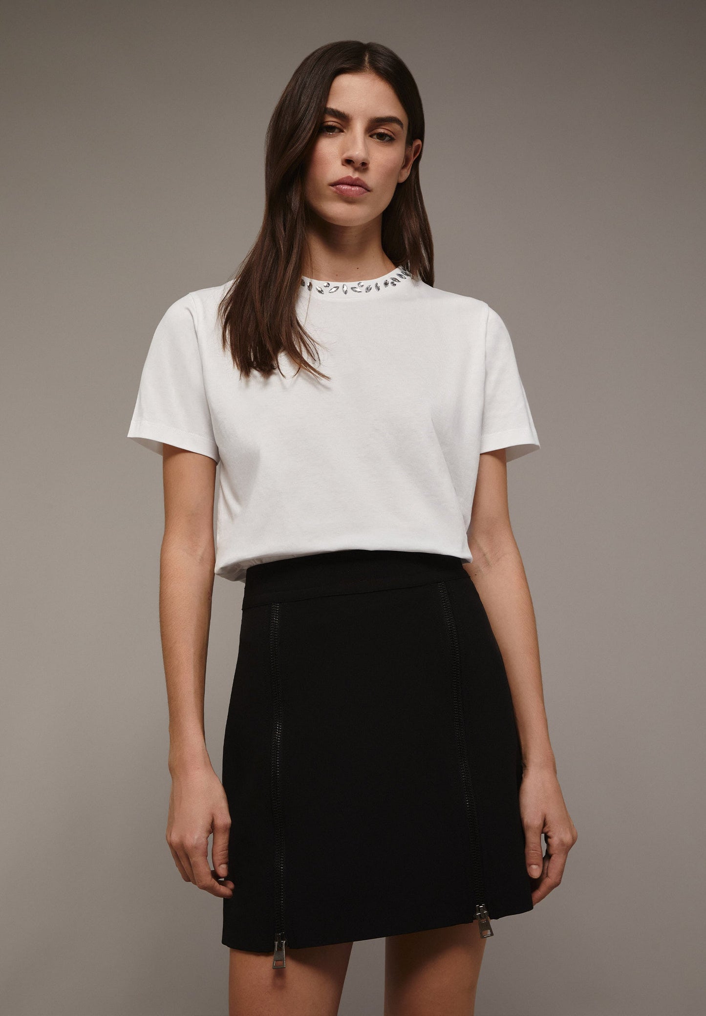 MINI SKIRT WITH ZIP DETAIL