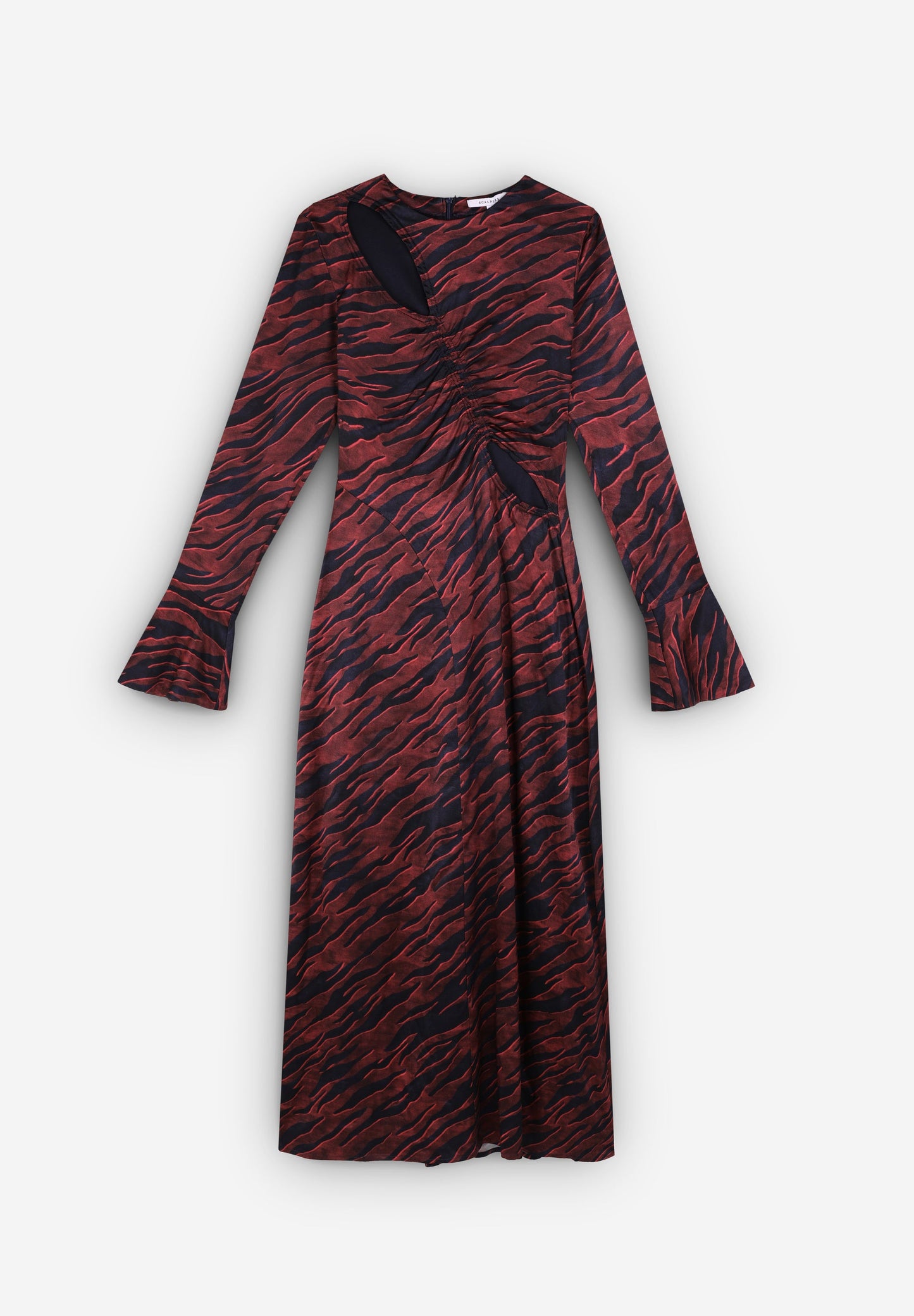 ANIMAL PRINT SATIN MIDI DRESS