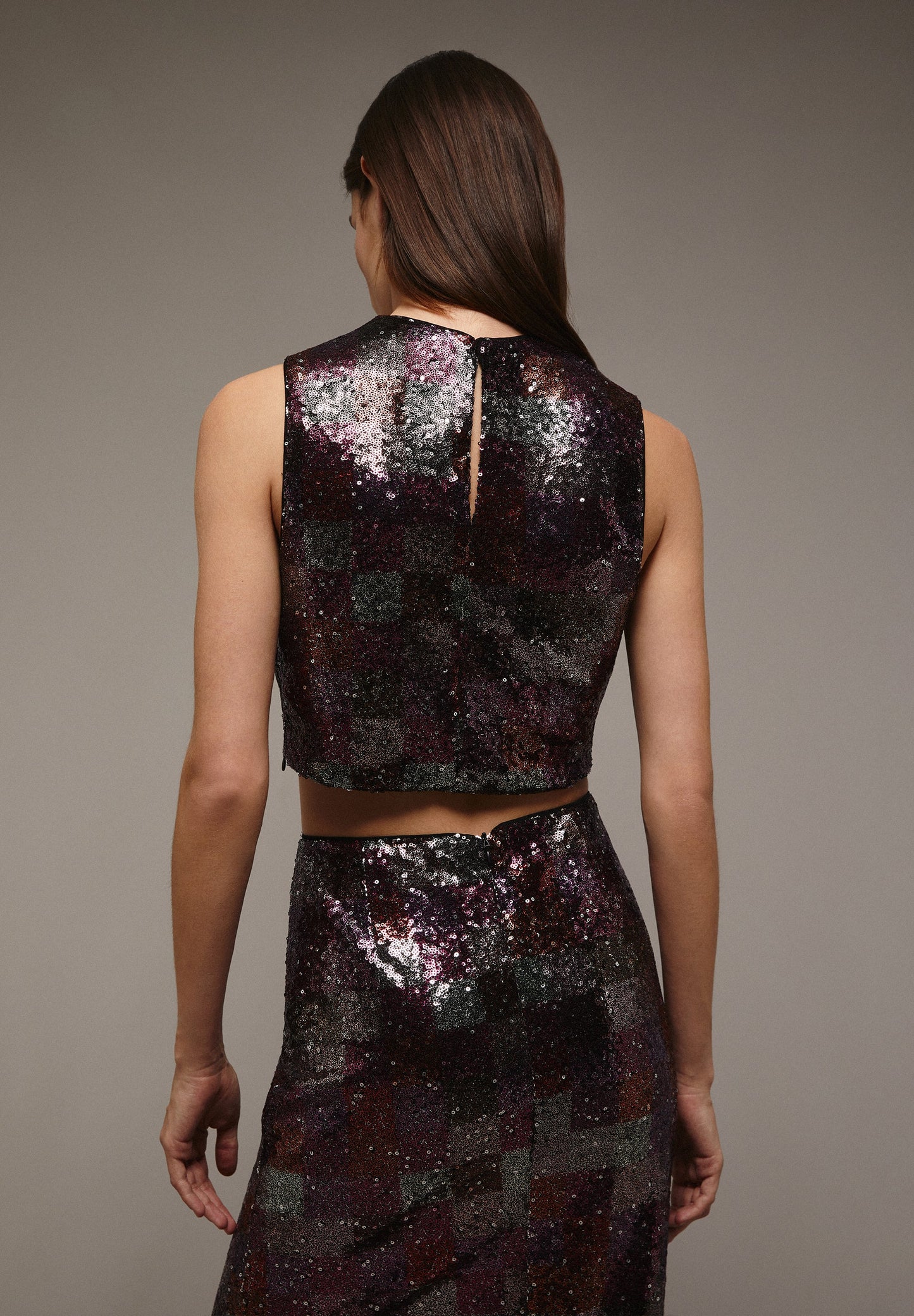 SEQUINNED CHECK MINI TOP