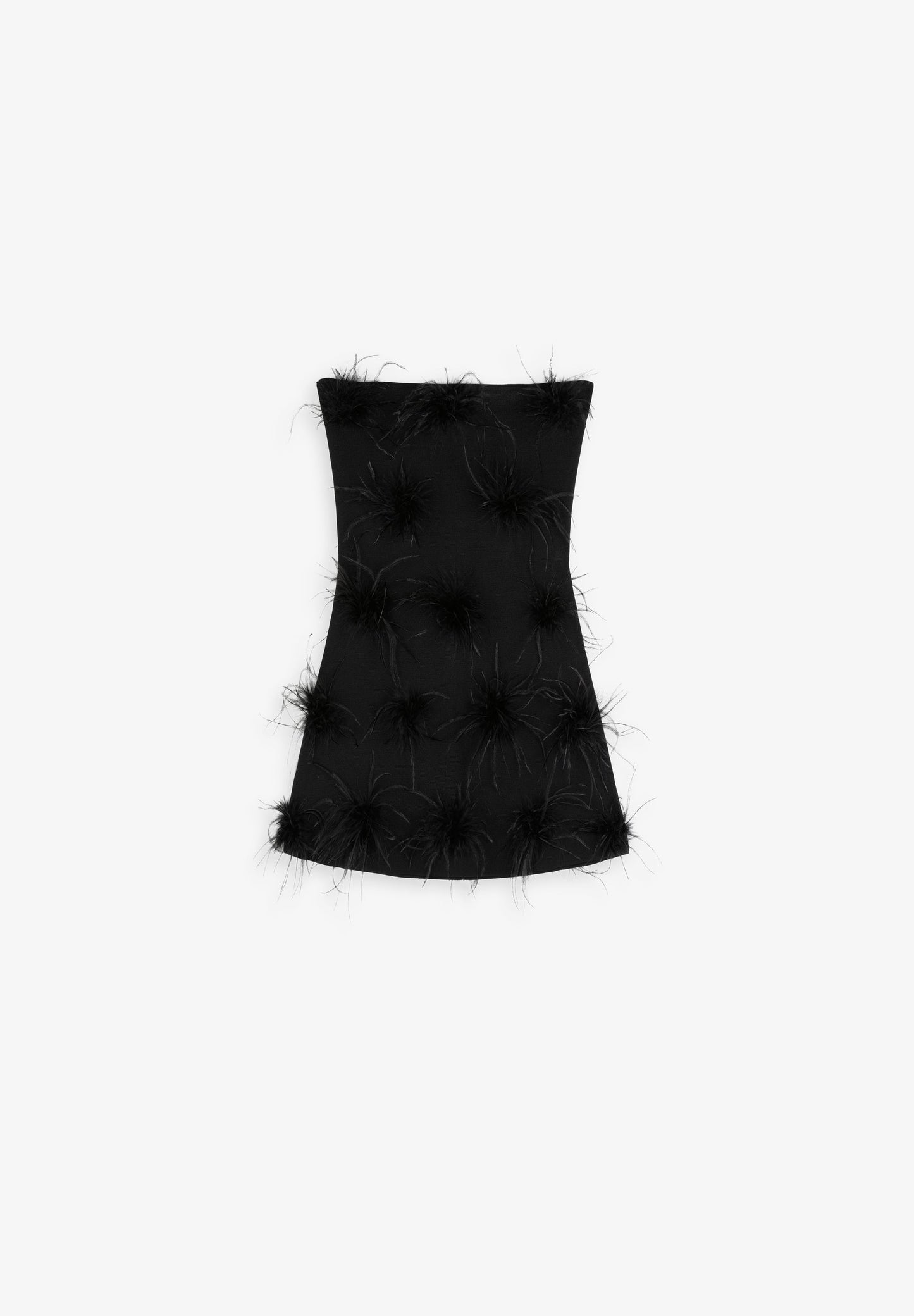 STRAPLESS TOP WITH FEATHERS