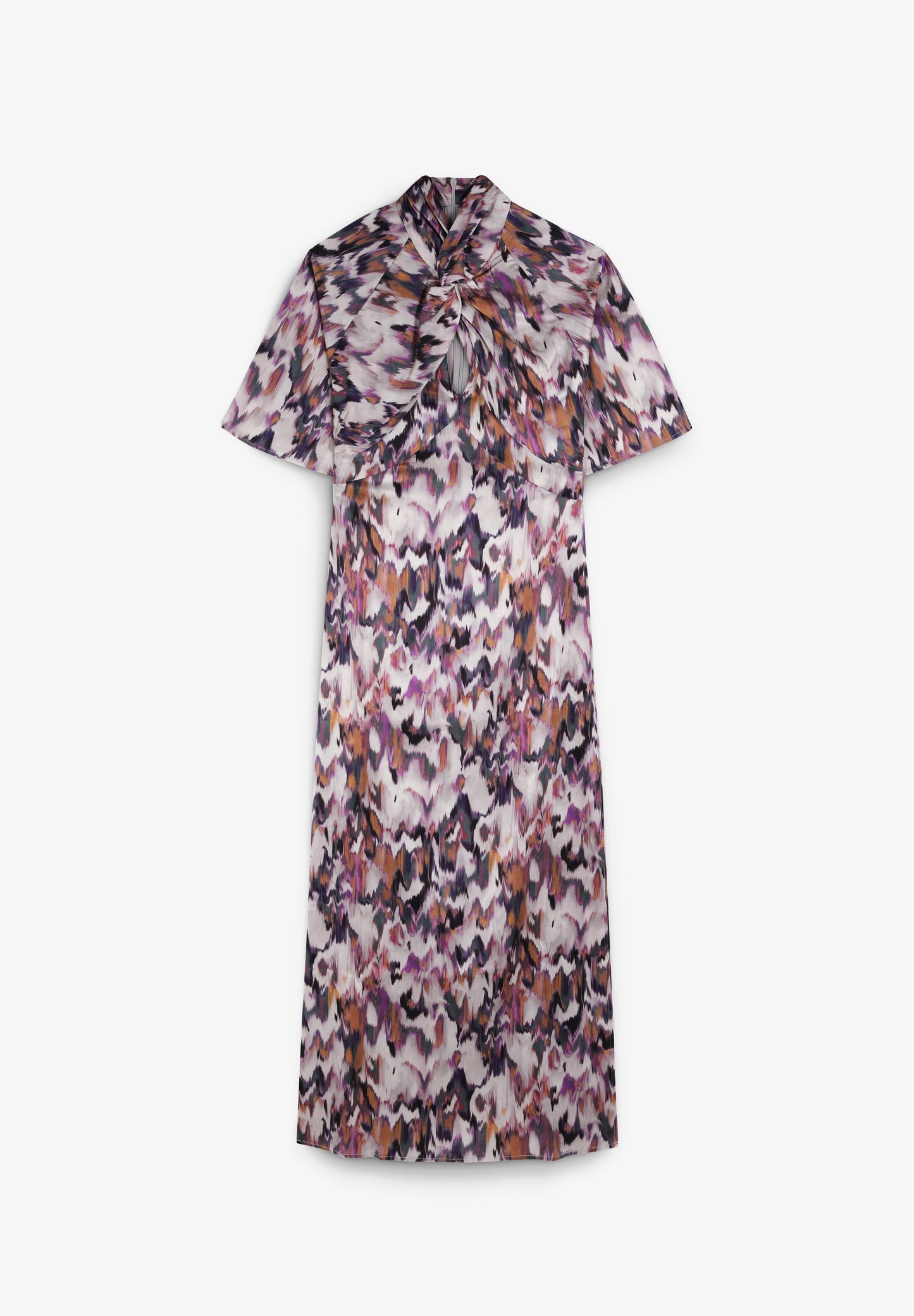 PRINT DRESS WITH KNOT ON THE NECKLINE