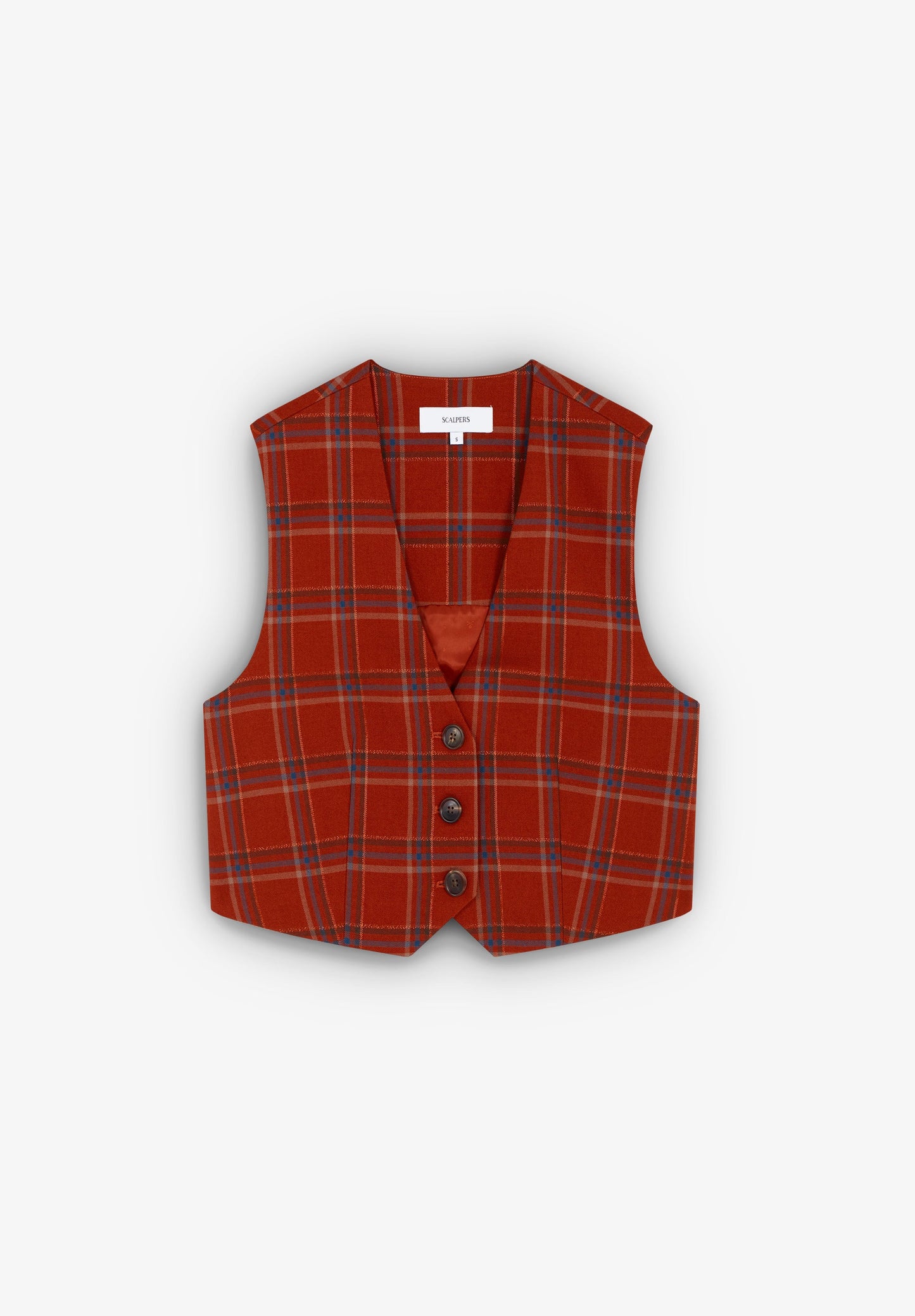 CHECK CROPPED WAISTCOAT