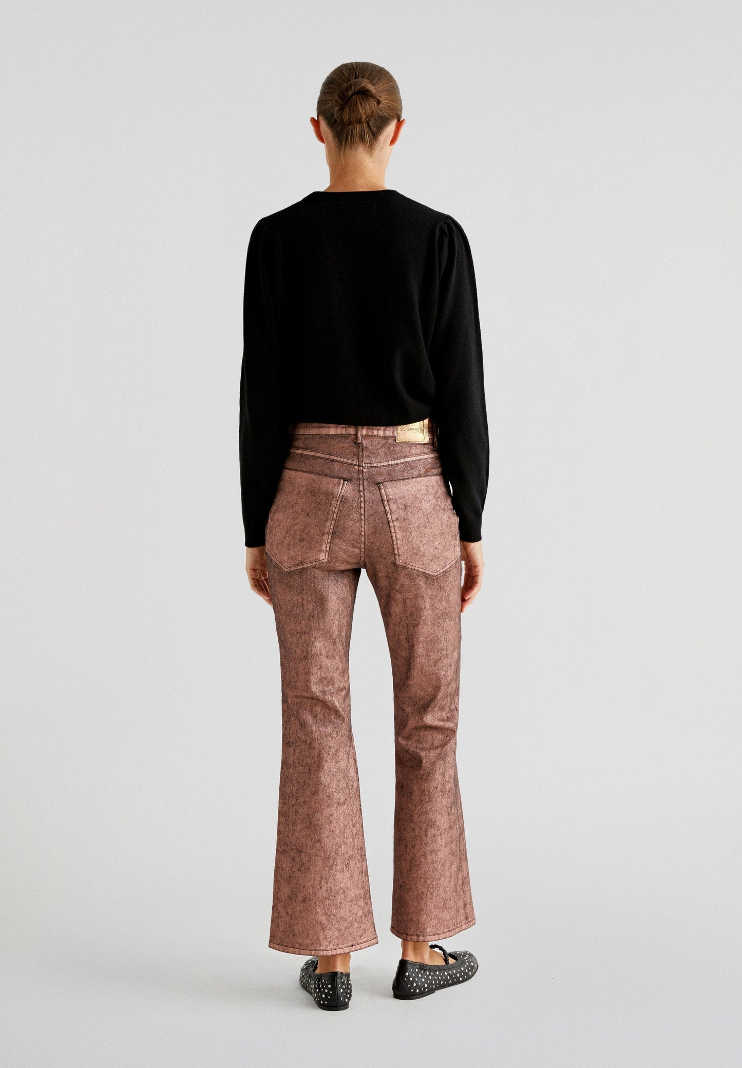 JEAN ANKLE FLARE MÉTALLISÉ